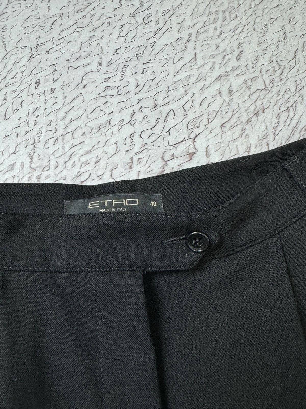 Etro Etro black wool wide classic dress pants made in Italy Size 27" / US 4 / IT 40 - 7 Thumbnail