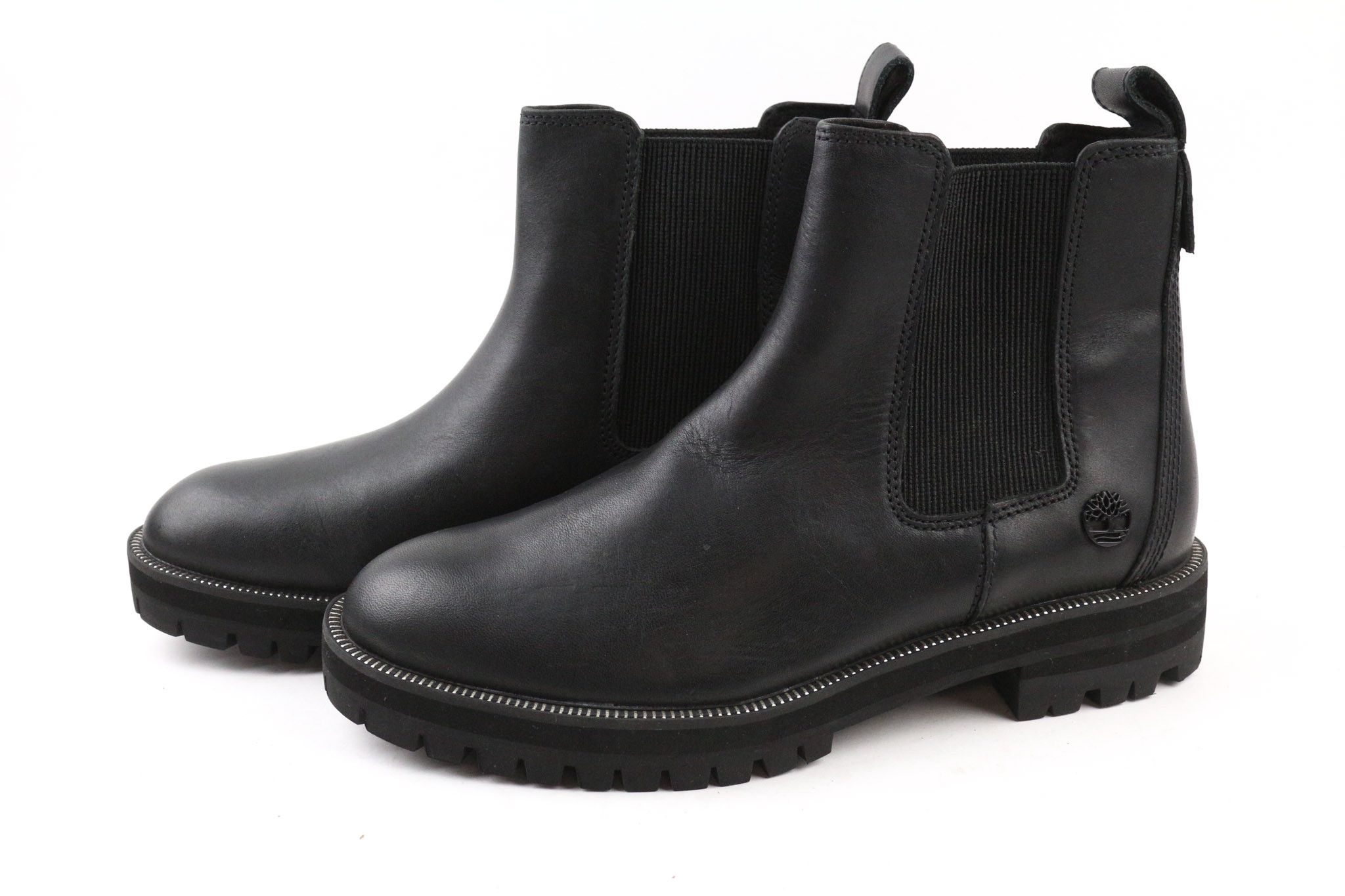 Timberland A2KRE UK5 Black Leather Elastic Side Shoes 79621 Size US 7.5 / IT 37.5 - 2 Thumbnail