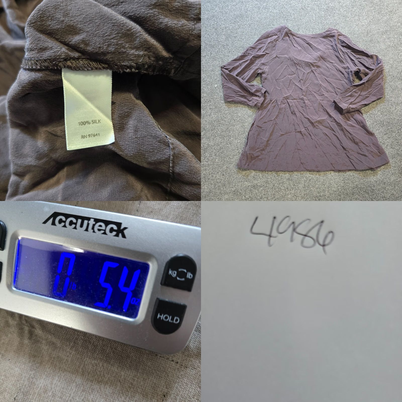 J. Jill VINTAGE J Jill Top Womens Size PM Petite Gray Silk Long Sleeve Tunic Casual Size M / US 6-8 / IT 42-44 - 8 Thumbnail
