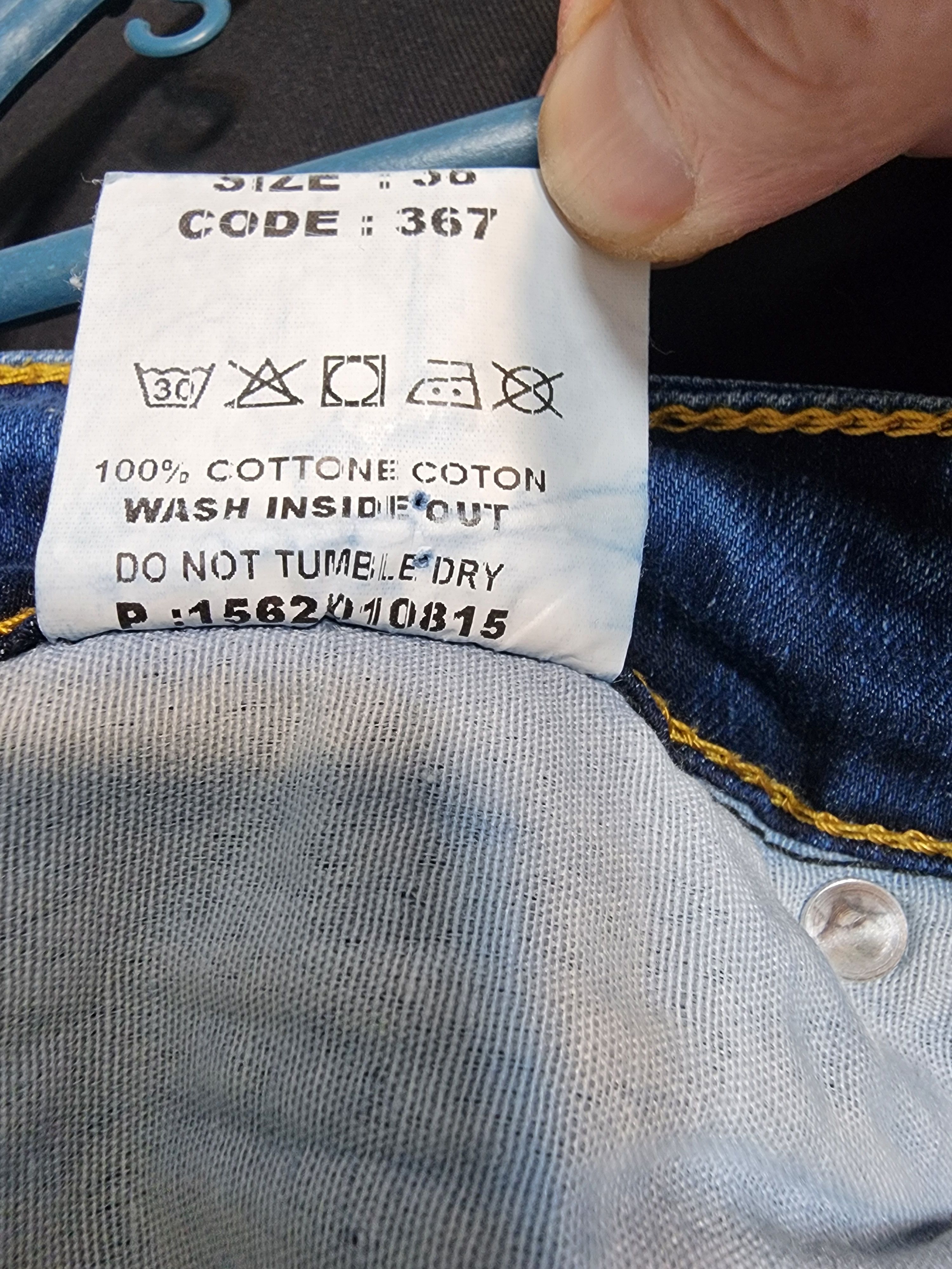 Denime Blue Denim Jeans Mens: Slim Fit Stretch Fabric, Mid-Rise Size US 35 - 8 Thumbnail