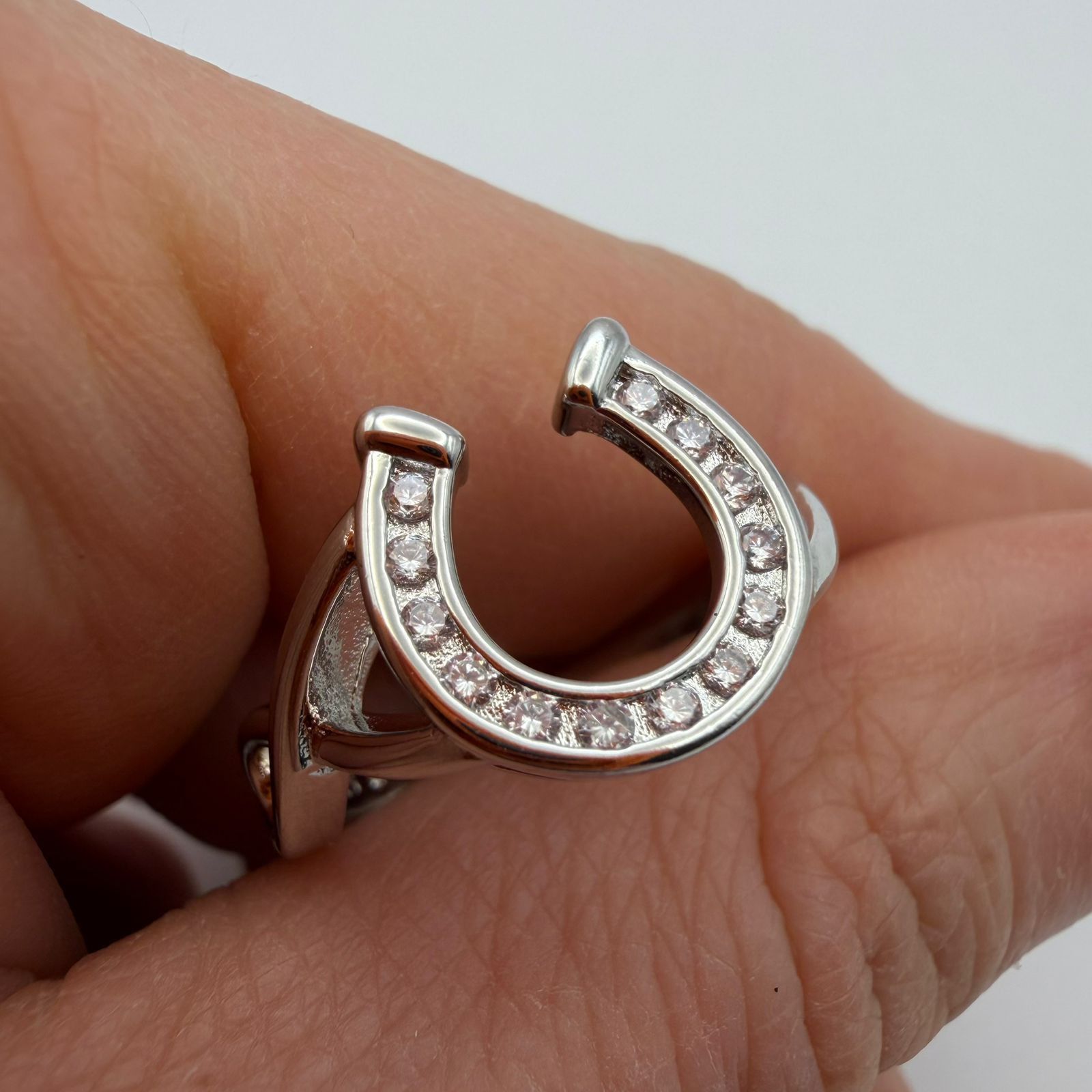 Sterling Silver 925 Sterling Silver Horseshoe Ring Lucky Charm Size ONE SIZE - 10 Thumbnail