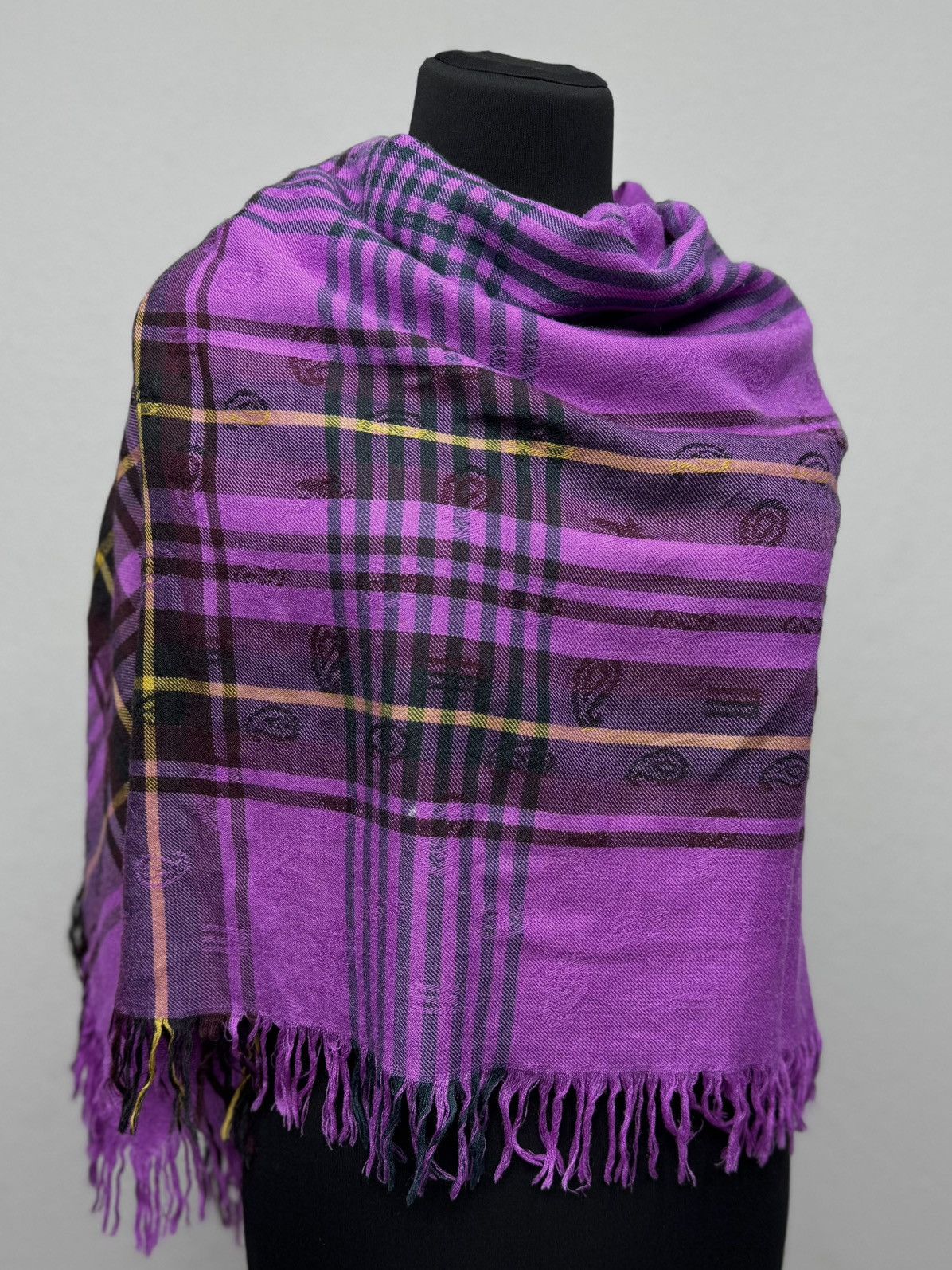 Etro Etro Wool Silk Scarf Paisley Plaid Wrap Boho Luxury Archive Size ONE SIZE - 2 Thumbnail