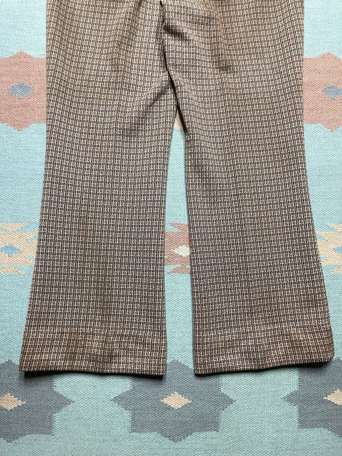Vintage 70s polyester flare pants kmart double knit hippie mod 32x28 Size US 32 / EU 48 - 8 Thumbnail