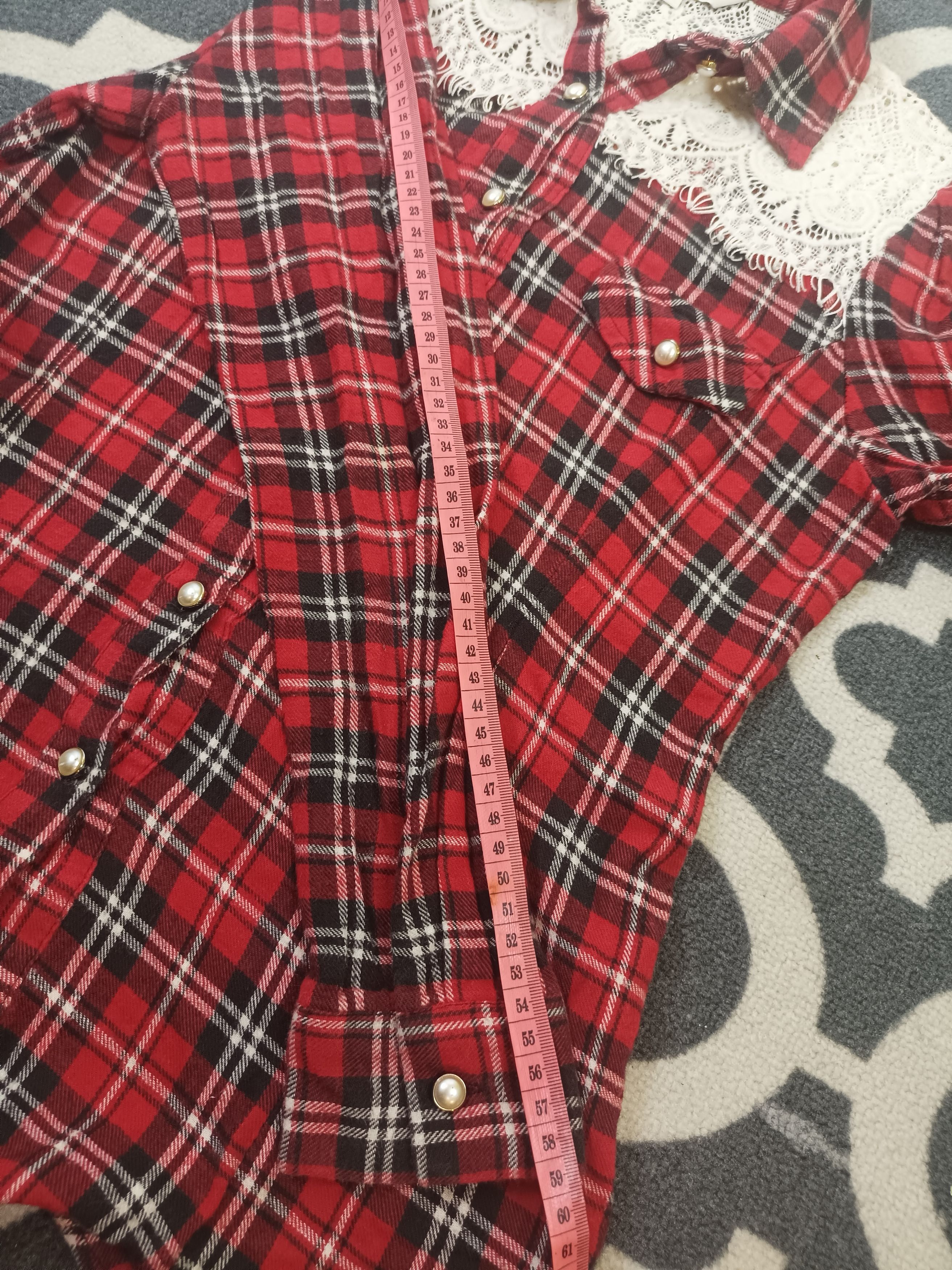 If Six Was Nine × Japanese Brand × Le Grande Bleu (L.G.B.) EGOIST Tartan Button Ups Lacy Shirt Size M / US 6-8 / IT 42-44 - 9 Thumbnail