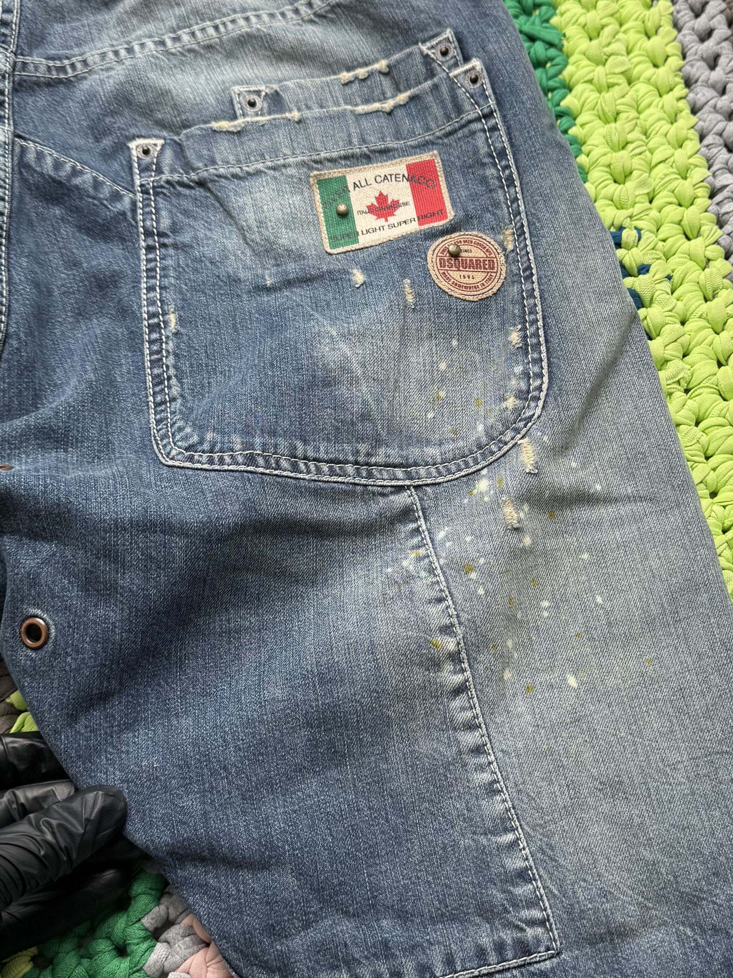 Dsquared2 Disquared2 Distressed Jeans Straight Leg Paint Splatter Y2K Size US 34 / EU 50 - 18 Thumbnail