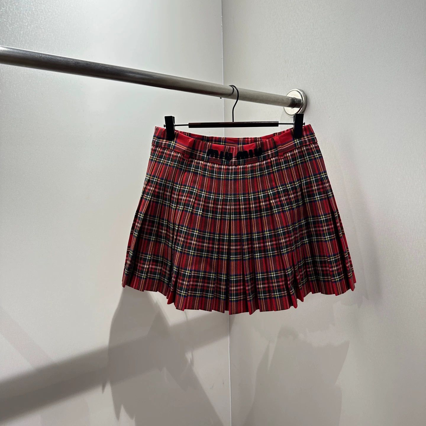 Miu Miu MIU MIU logo letter checked wool skirt 38 Size 26" / US 2 / IT 38 - 1 Thumbnail