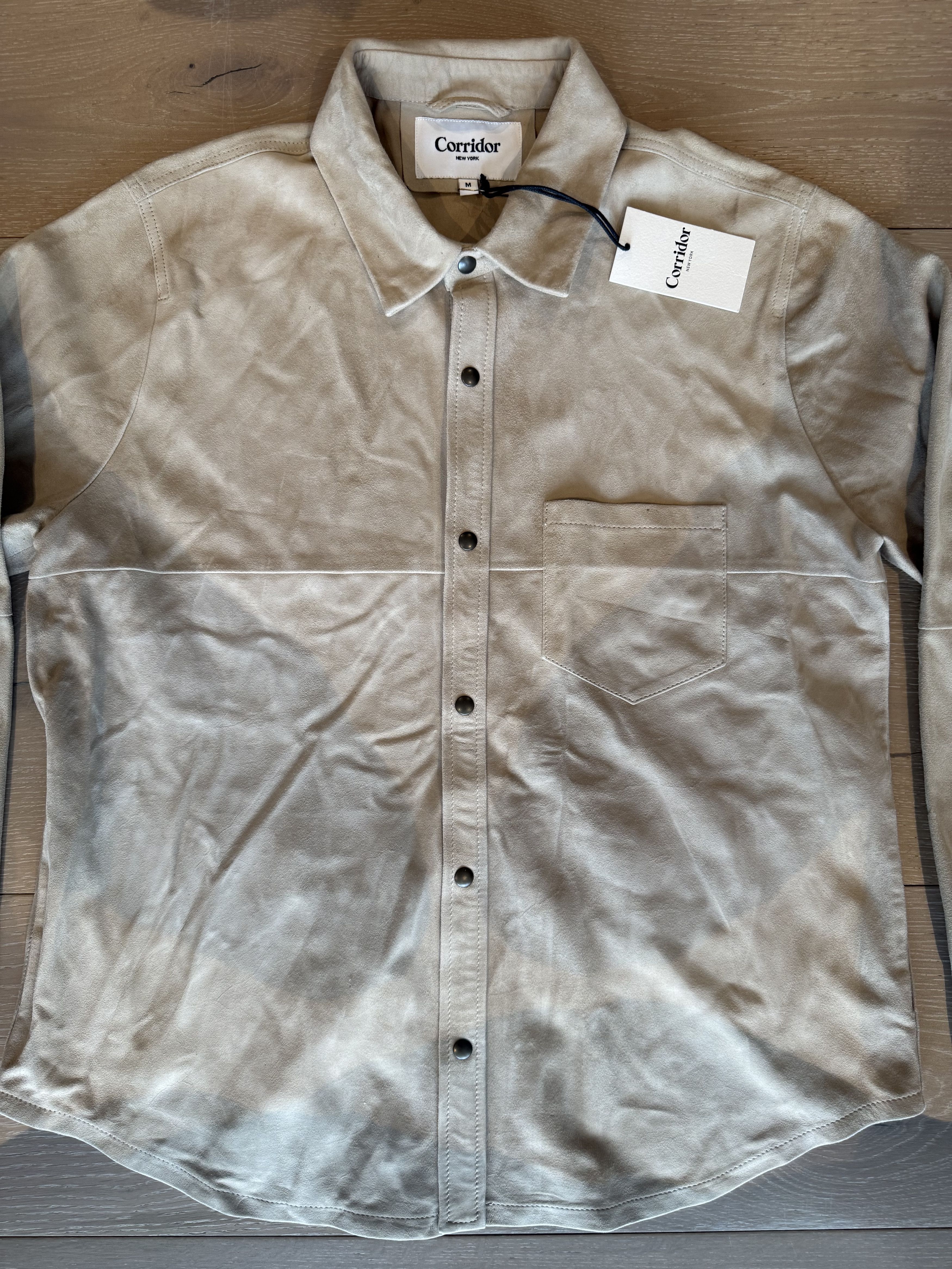 Corridor 💚 Corridor NYC Goat Suede Snap Shirt Natural Medium NEW Size US M / EU 48-50 / 2 - 7 Thumbnail