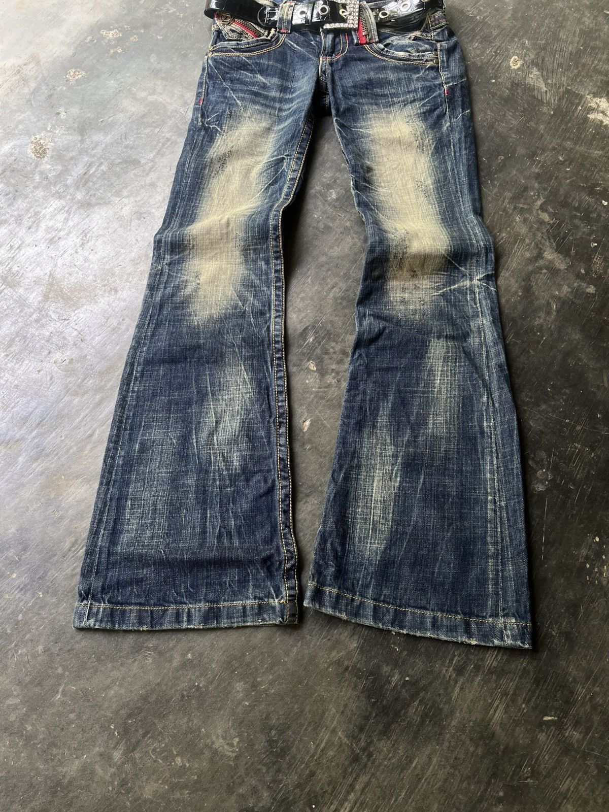 14th Addiction 💀Y2k Washet Lolita Flared Jeans💀 Size 28" / US 6 / IT 42 - 6 Thumbnail