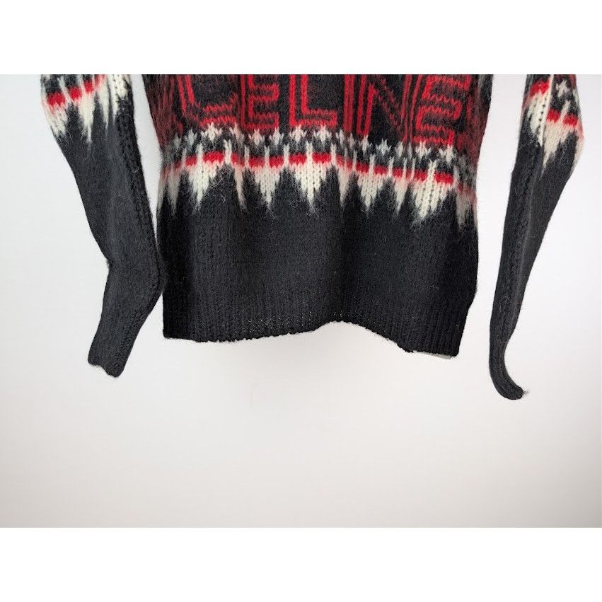 Celine o1rshd1 Boxy Crew Neck Sweater in Snowflake Jacquard Wool Size US S / EU 44-46 / 1 - 4 Thumbnail