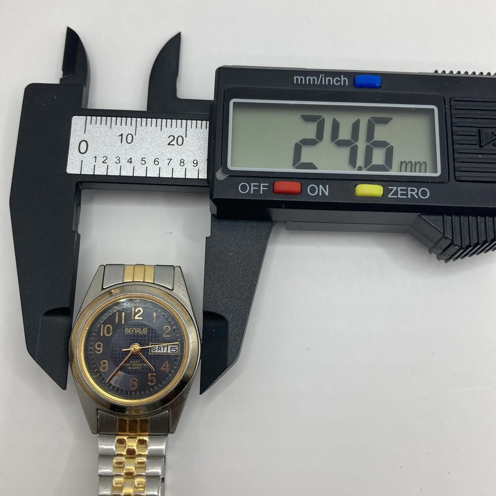 Designer Benrus BN324P Two Tone Silver Gold Ladies Watch Day Date Size ONE SIZE - 8 Thumbnail