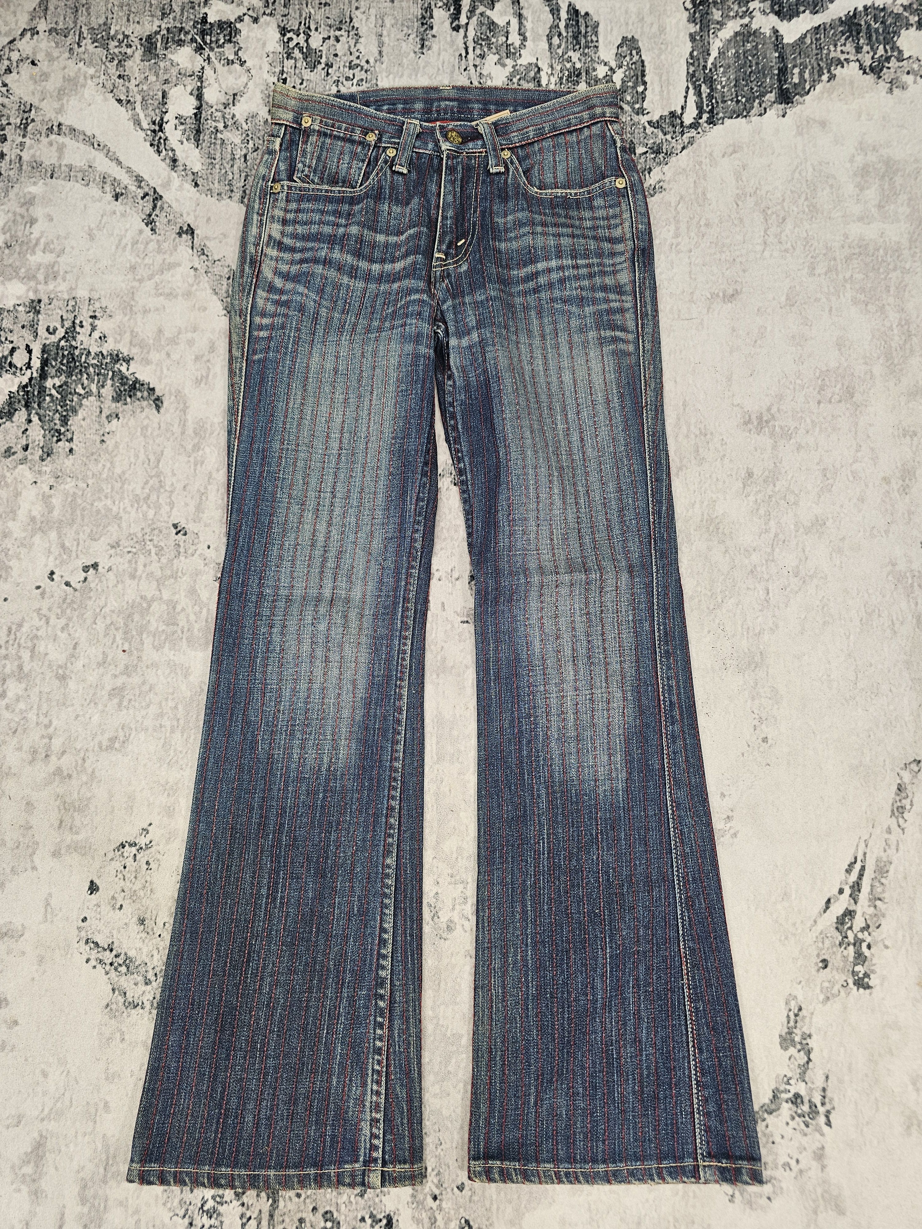 Levi's Vintage Clothing Vtg LEVIS Women Redloop Boot Cut Flare Striped Jeans L0540 Size 26" / US 2 / IT 38 - 1 Thumbnail