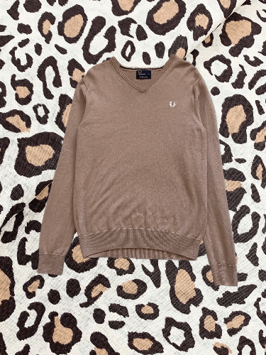 Fred Perry Vintage 90s Fred Perry V Neck Sweater Distressed Size US M / EU 48-50 / 2 - 1 Thumbnail
