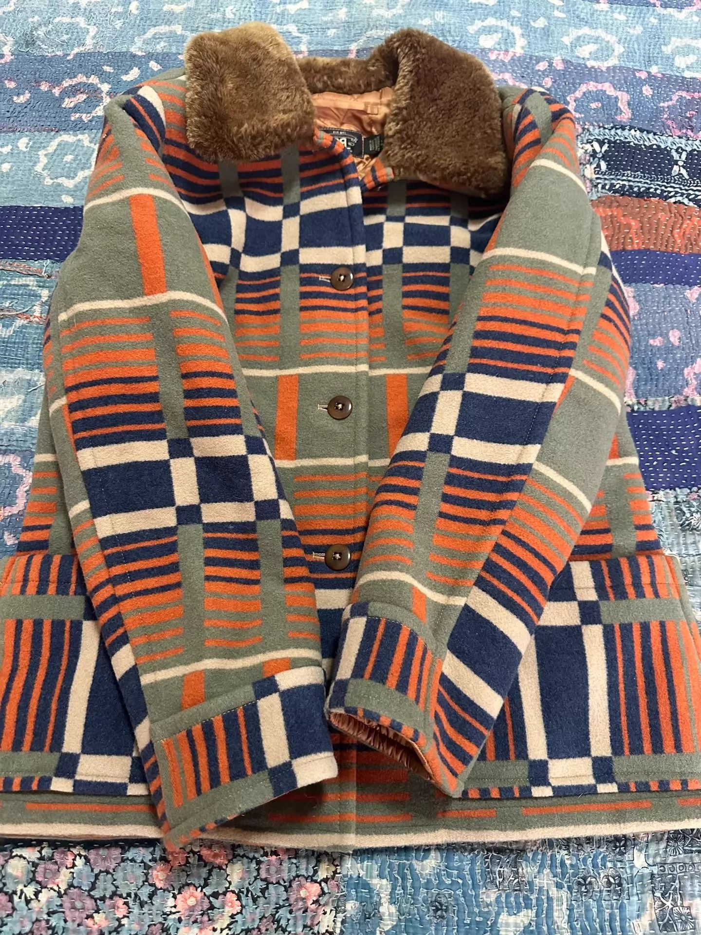 RRL Ralph Lauren RRL Women's Striped Fur Collar Jacket Size 1 Size S / US 4 / IT 40 - 4 Thumbnail