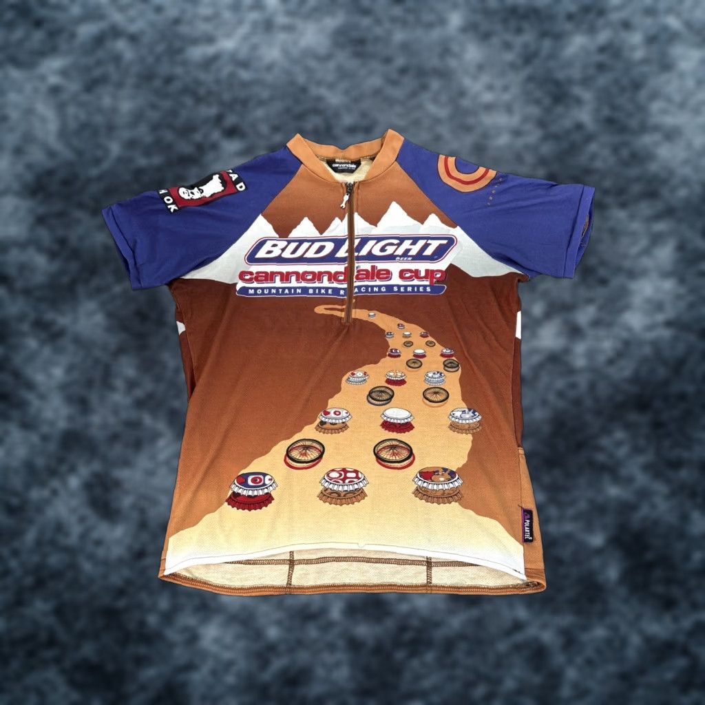 Vintage VINTAGE Cannondale Shirt Mens L Mountain Bike Racing Shirt-BUD LIGHT Shirt Men L Brown City USA Size US L / EU 52-54 / 3 - 1 Thumbnail