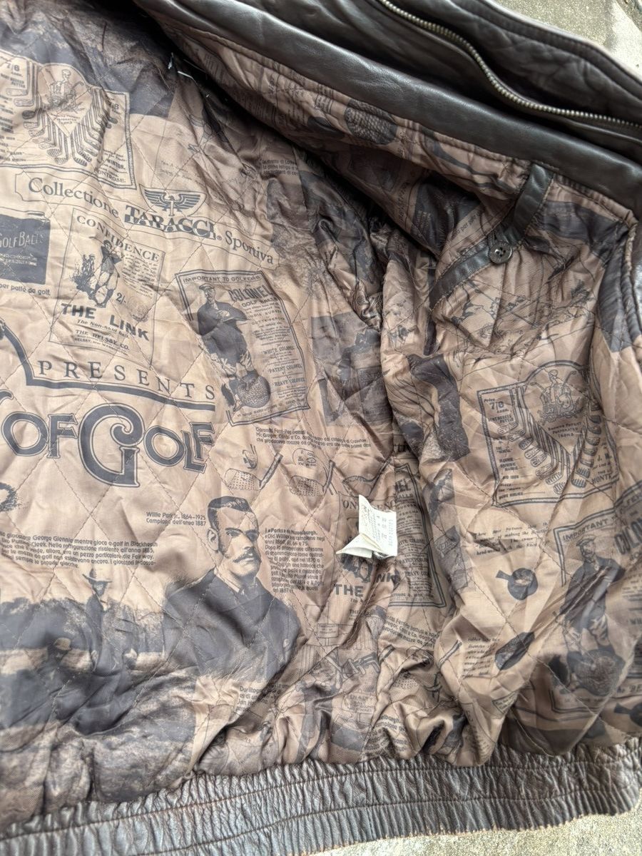 Lee Vintage 90s Lee Lined Story Of Golf Leather Jacket Size US L / EU 52-54 / 3 - 16 Thumbnail