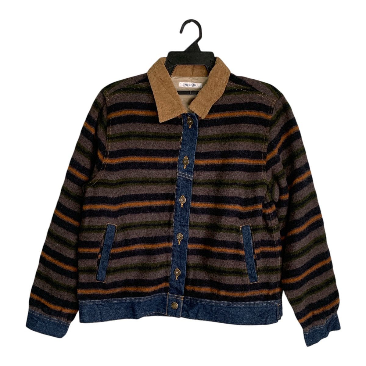 Japanese Brand Rare Design Vintage Ne.Ce.Sa Fleece Trucker Jackets Size L / US 10 / IT 46 - 1 Thumbnail