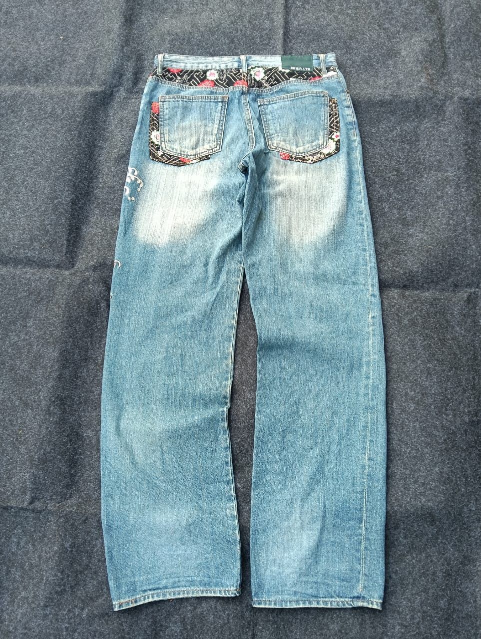 Karakuri Tamashii Rare 🔥 DOMINATE Japanese Koi Fish Embroidered Denim Jeans. Size US 33 - 3 Thumbnail