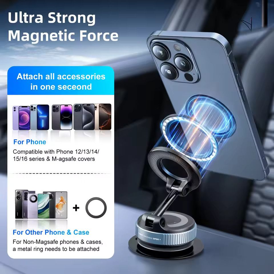 Other Car Phone Magnetic Stand Mechanical Suction Cup Rotate 360° Size ONE SIZE - 4 Thumbnail