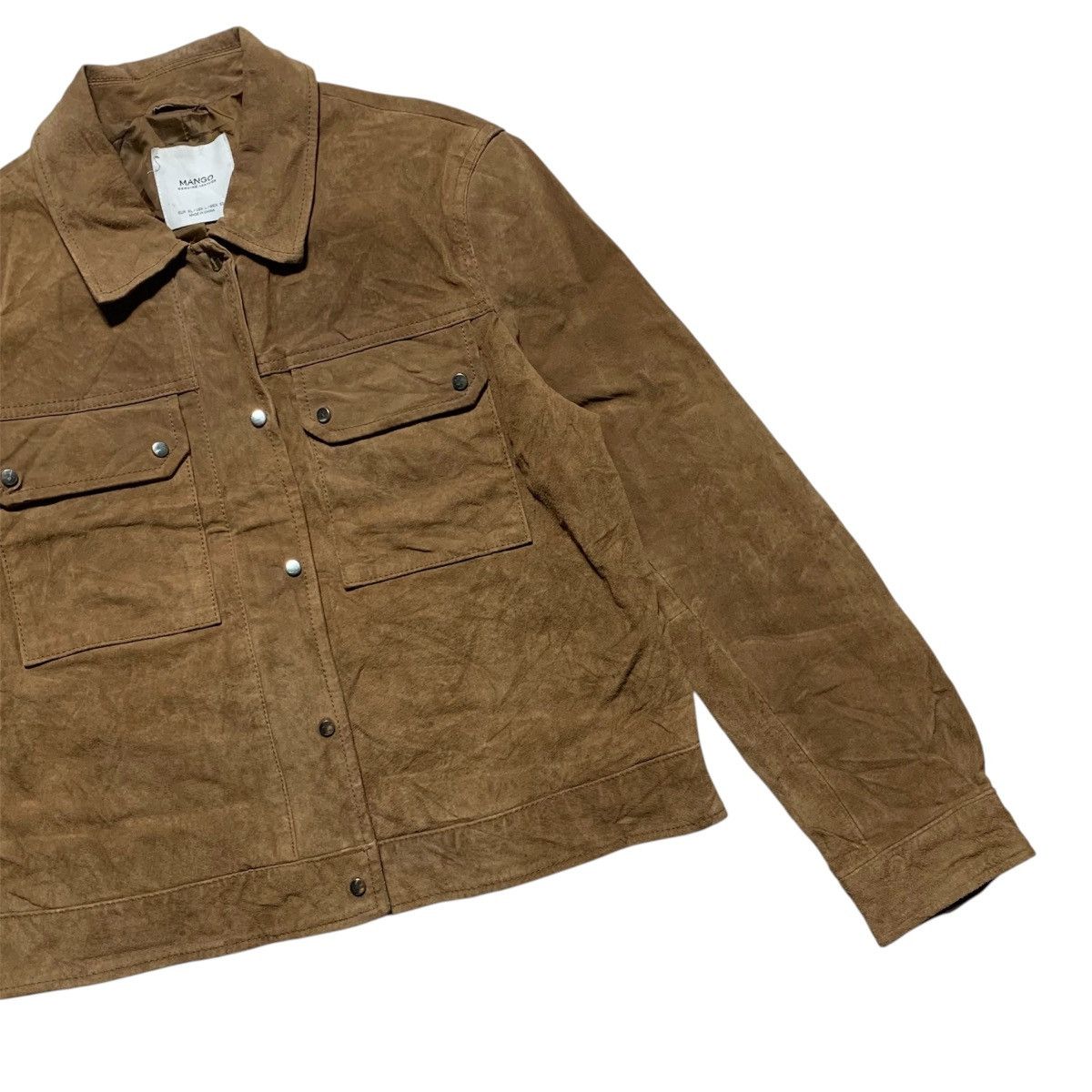 Mango 2000s Mango Real Suede Leather Jacket Classy Style Brown Size L / US 10 / IT 46 - 5 Thumbnail