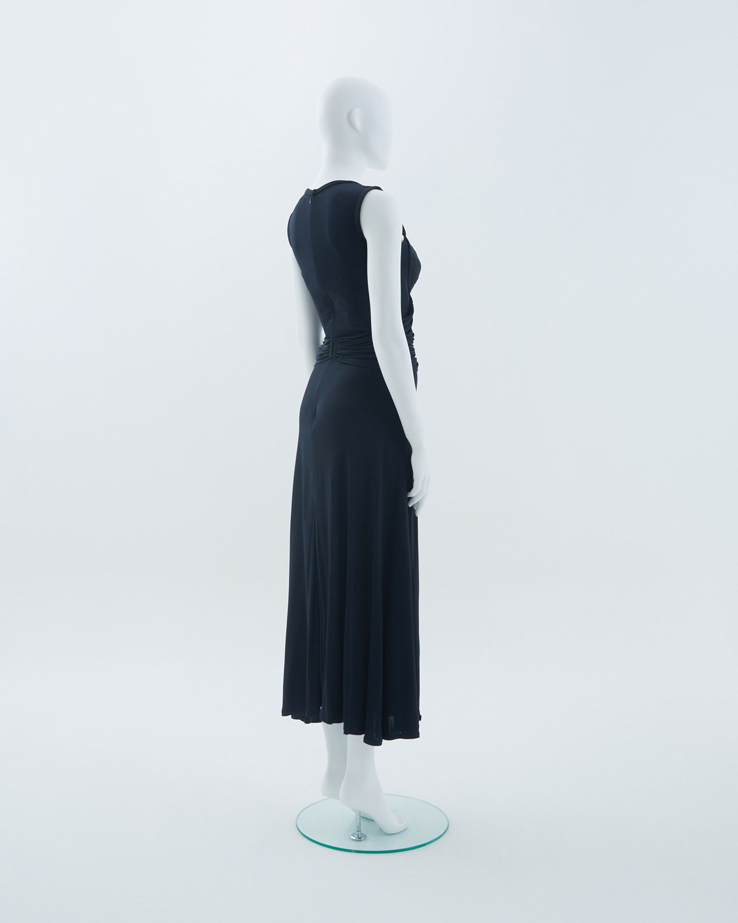 Versace S/S 1993 Blue and black gown jersey dress Size M / US 6-8 / IT 42-44 - 6 Thumbnail