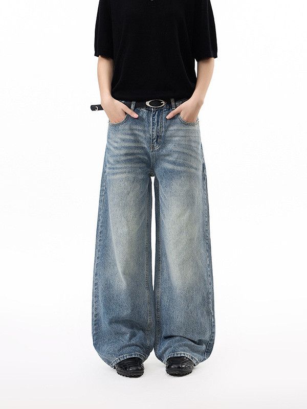 Japanese Brand American Retro Street Jeans with Whiskering (Cleanfit) Size US 32 / EU 48 - 2 Thumbnail