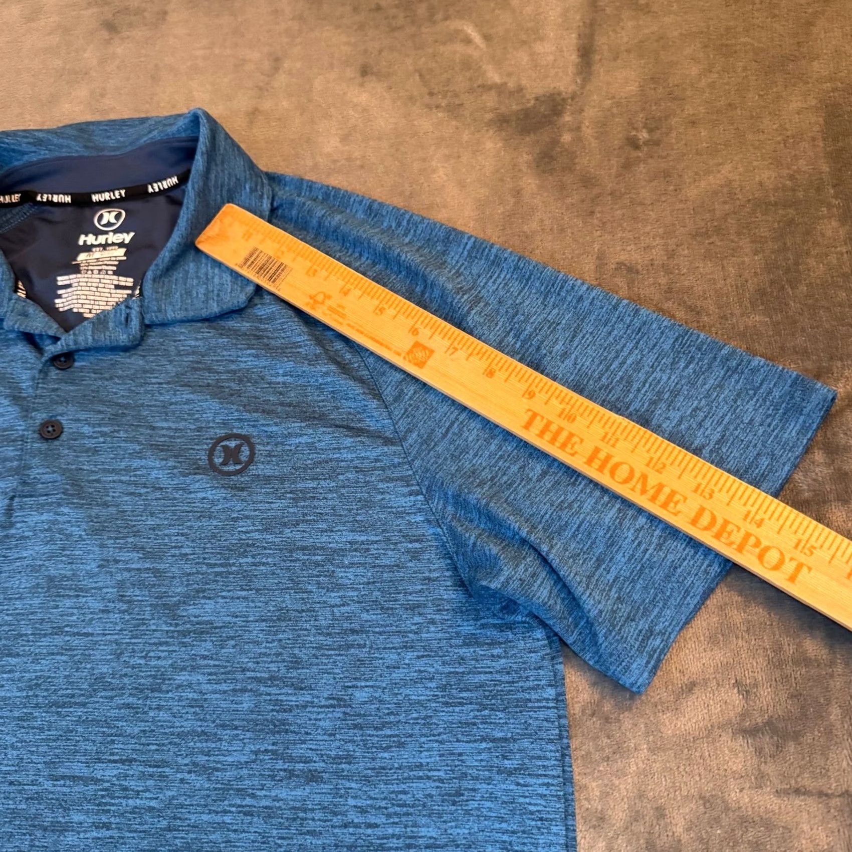 Hurley Hurley Performance Polo Shirt Mens Medium Blue Heathered Stretch Polo Shirt Size US M / EU 48-50 / 2 - 6 Thumbnail