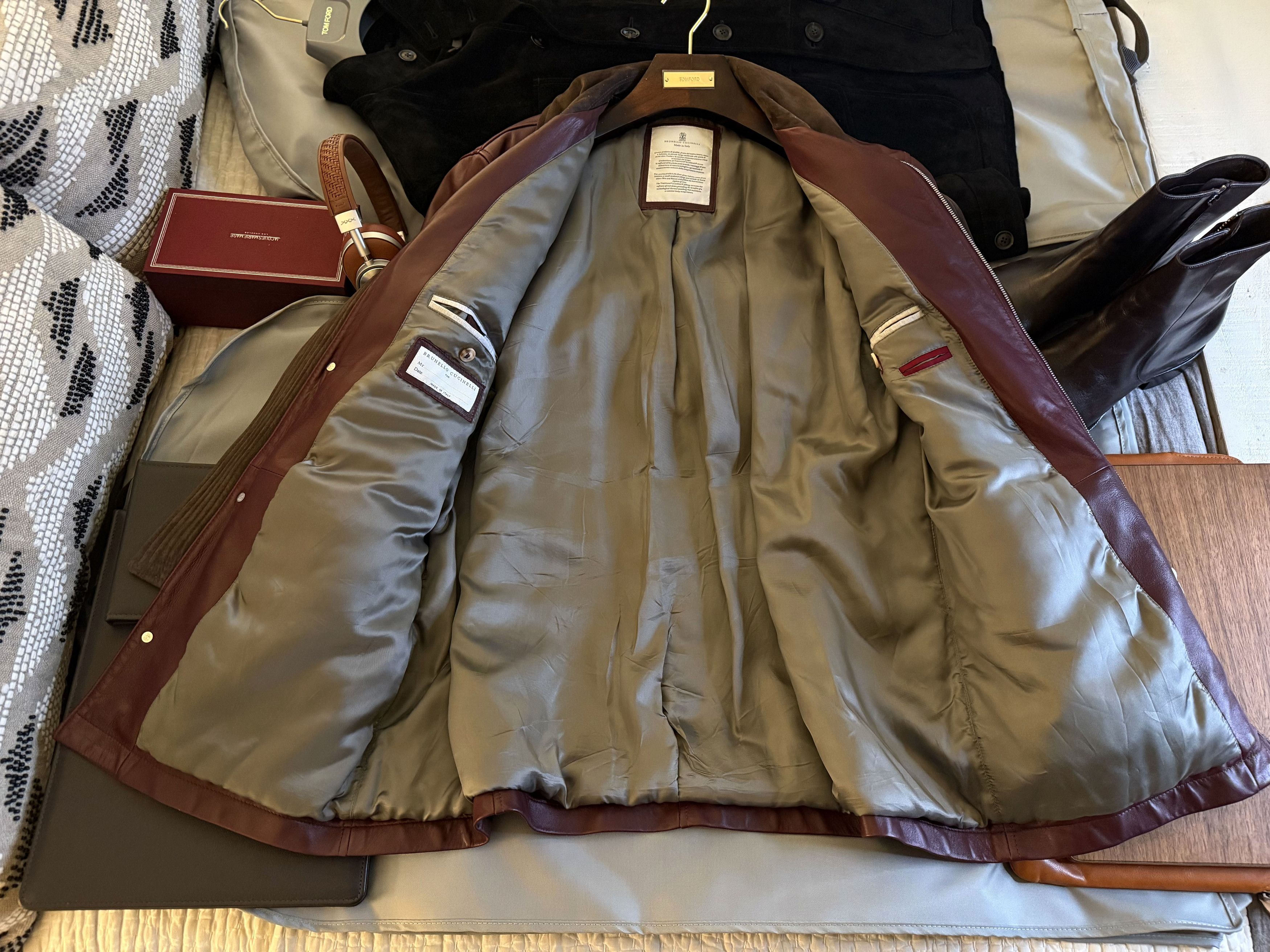 Brunello Cucinelli A Menswear Grail, Rare $13,500 Nappa Leather Jacket Size US XL / EU 56 / 4 - 19 Thumbnail