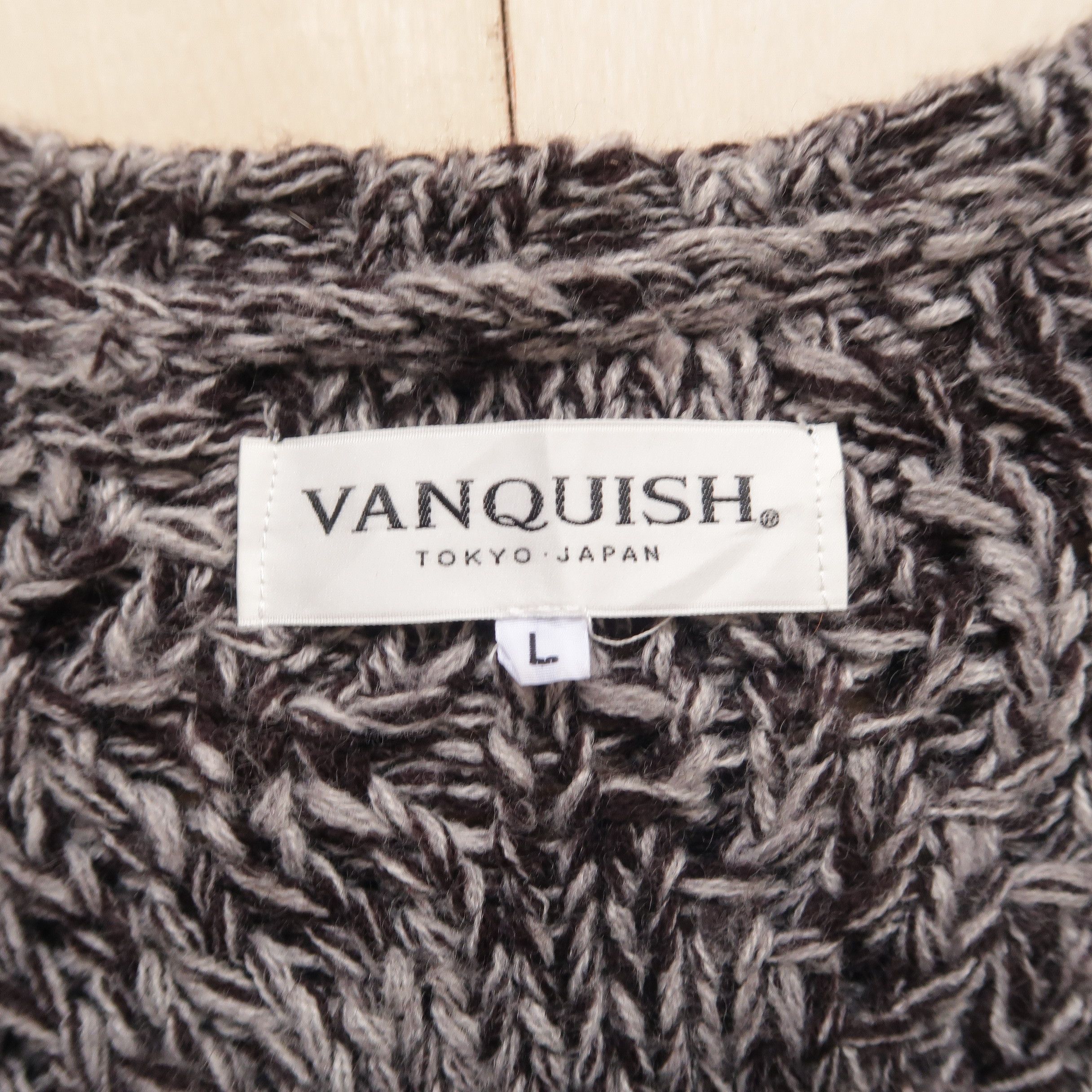 Japanese Brand 1990s Vanquish Japan - Cable Knit Cardigan CDG Size US L / EU 52-54 / 3 - 4 Thumbnail