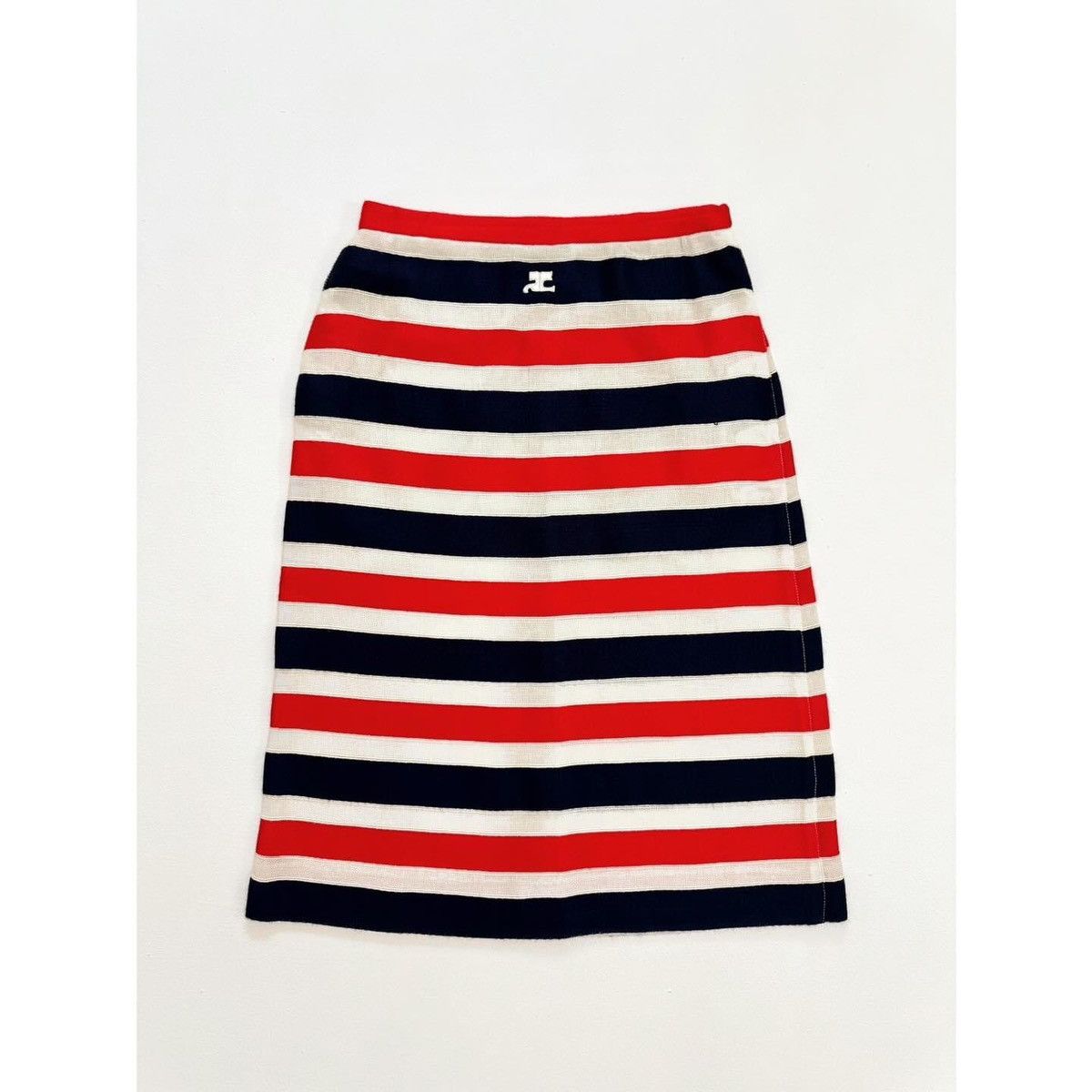 image of Vintgae Courreges 1967’S Skirt in Navy/Red, Women's (Size 25)