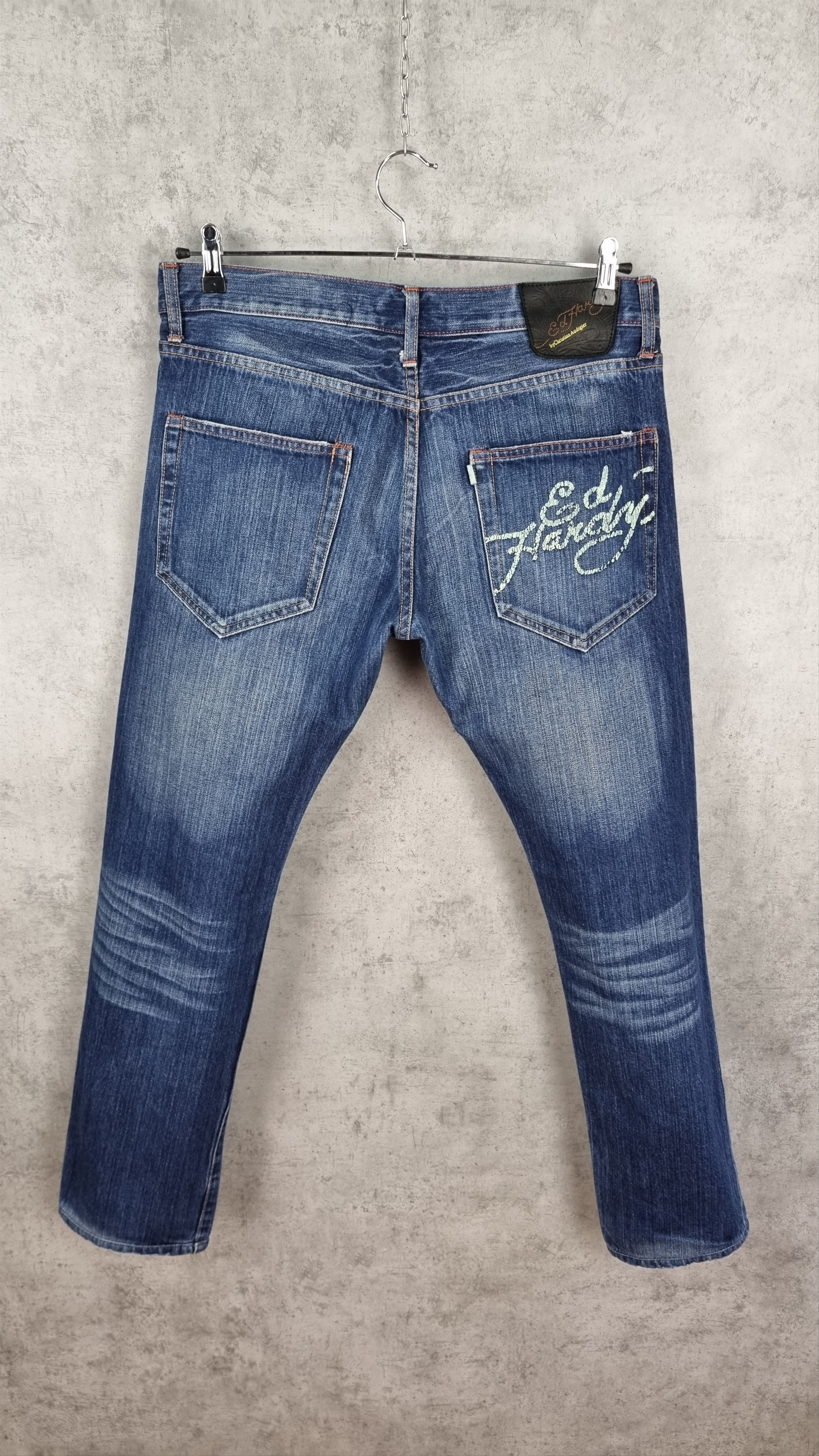 Christian Audigier × Ed Hardy Kills Slowly Love Embroidered Skull Logo by Ed Hardy Jeans Size US 34 / EU 50 - 16 Thumbnail