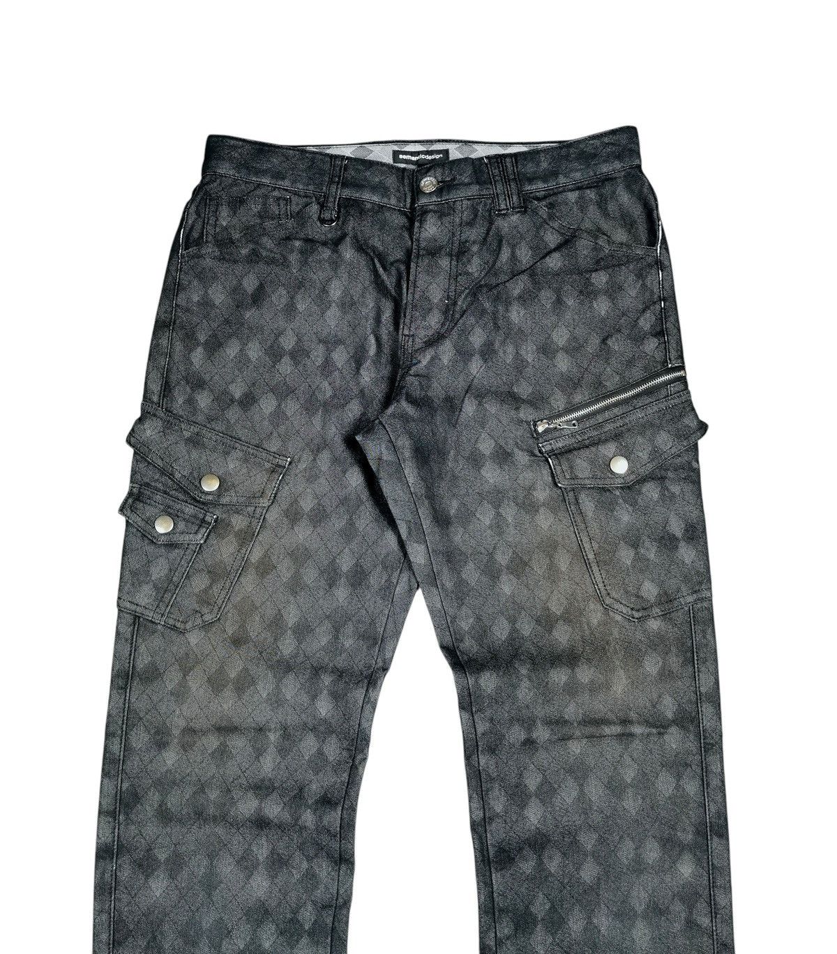 semanticdesign Semantic Design Multi Pocket All Printed Slim Cargo Pants Size US 31 - 2 Thumbnail