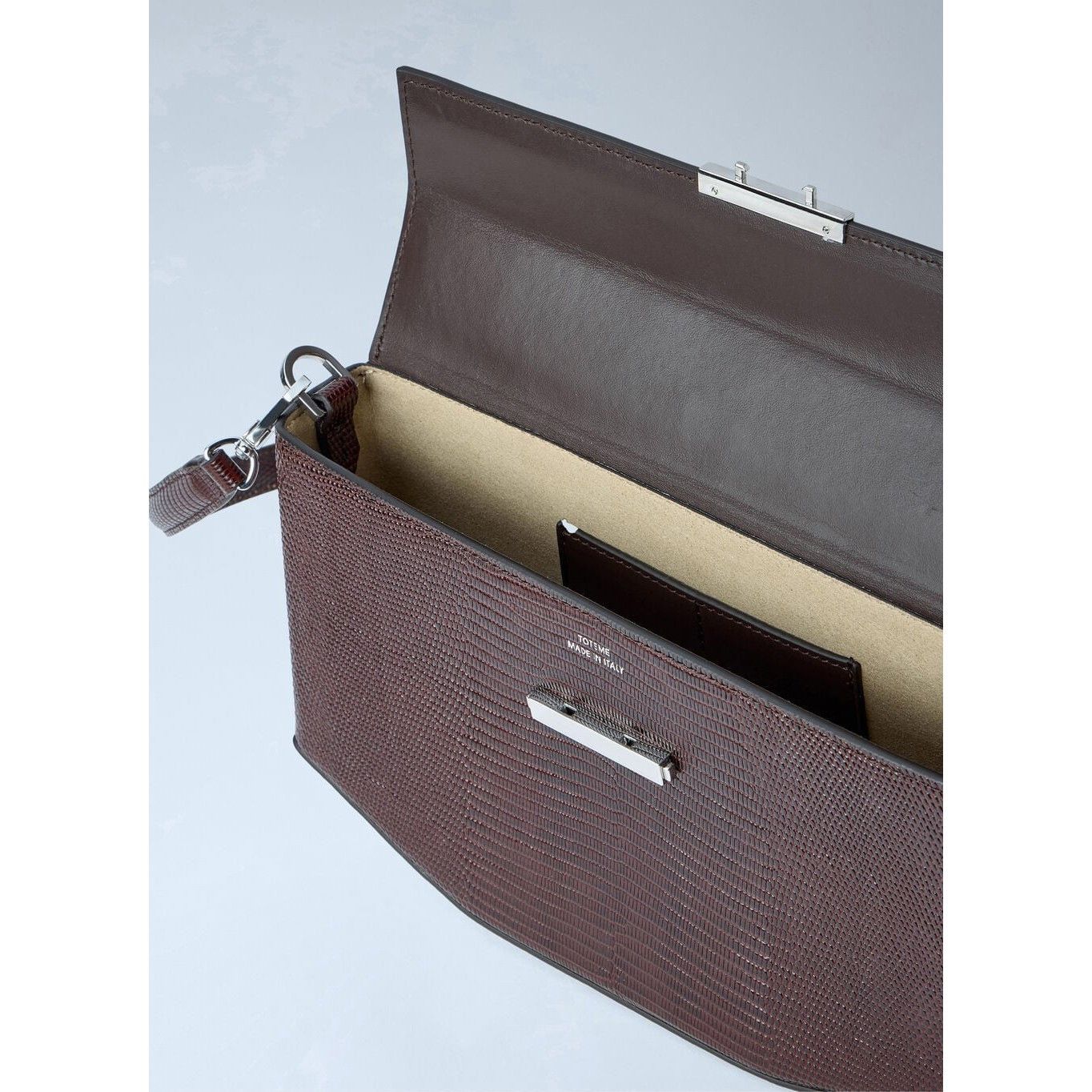 Toteme TOTEME Clip Brown Embossed Leather Shoulder Bag New & Authen Size ONE SIZE - 5 Thumbnail