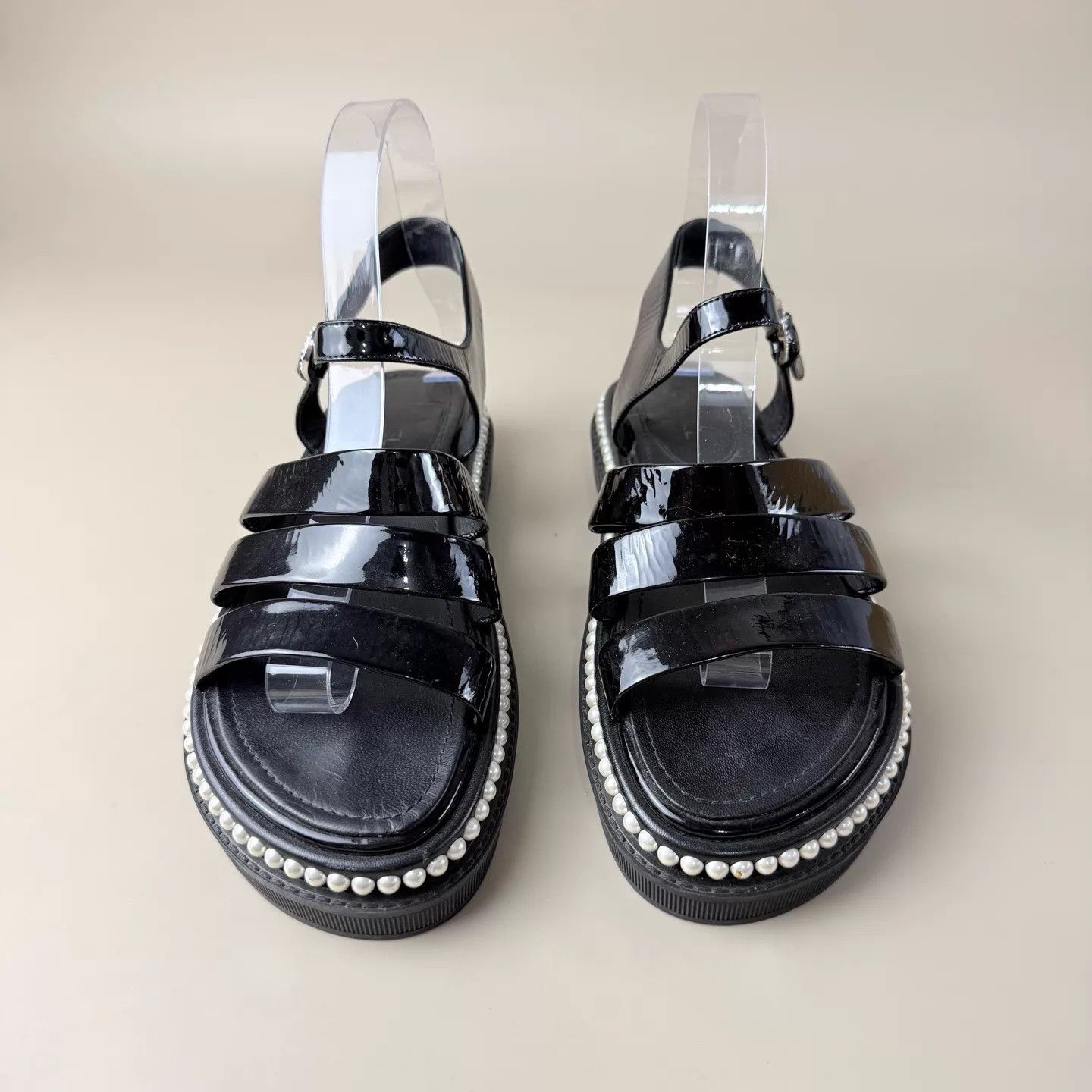 Chanel Chanel Black Pearl CC sandals EU 36.5 95 New Size US 6 / IT 36 - 2 Thumbnail