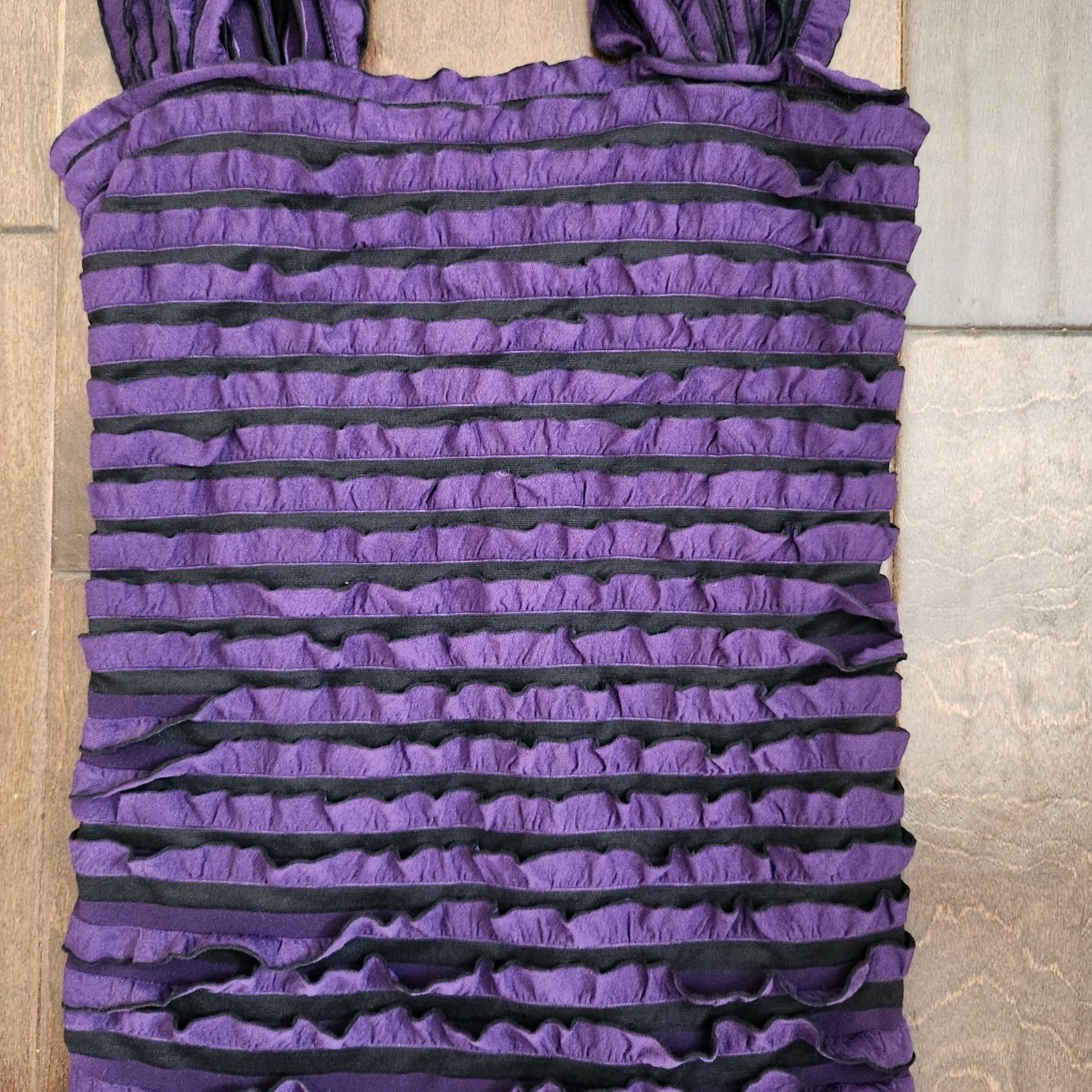 Vintage Max Studio Blouse Sleeveless Purple Ruffle Top Small Women's Pullover Casual, Travel, Party, Business Short Sleeve? Size S / US 4 / IT 40 - 2 Thumbnail