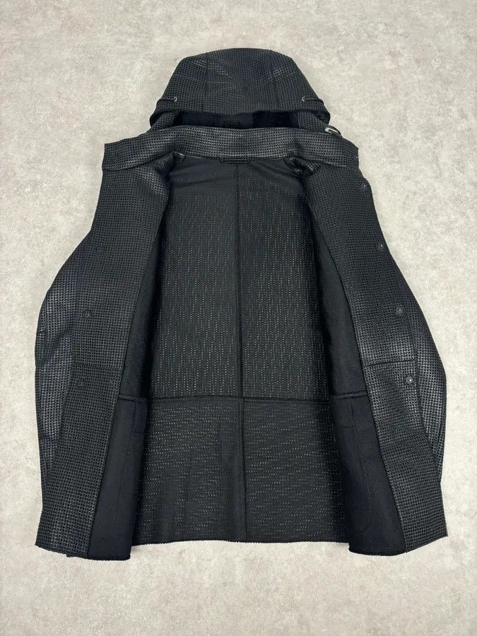 Emporio Armani AW2013 Emporio Armani Black Perfored Hooded Jacket Size US L / EU 52-54 / 3 - 7 Thumbnail