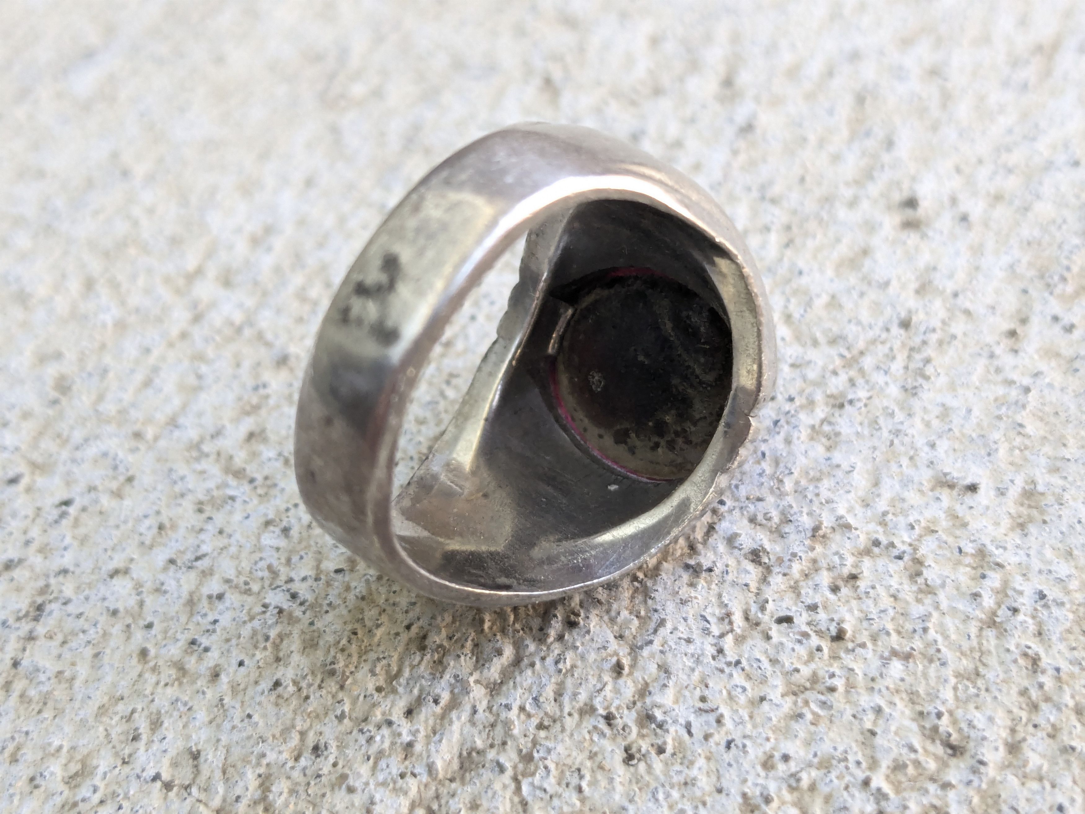 Jewelry Vintage Sterling Silver Ring Pink Oval Cabochon 8.25 Size ONE SIZE - 9 Thumbnail