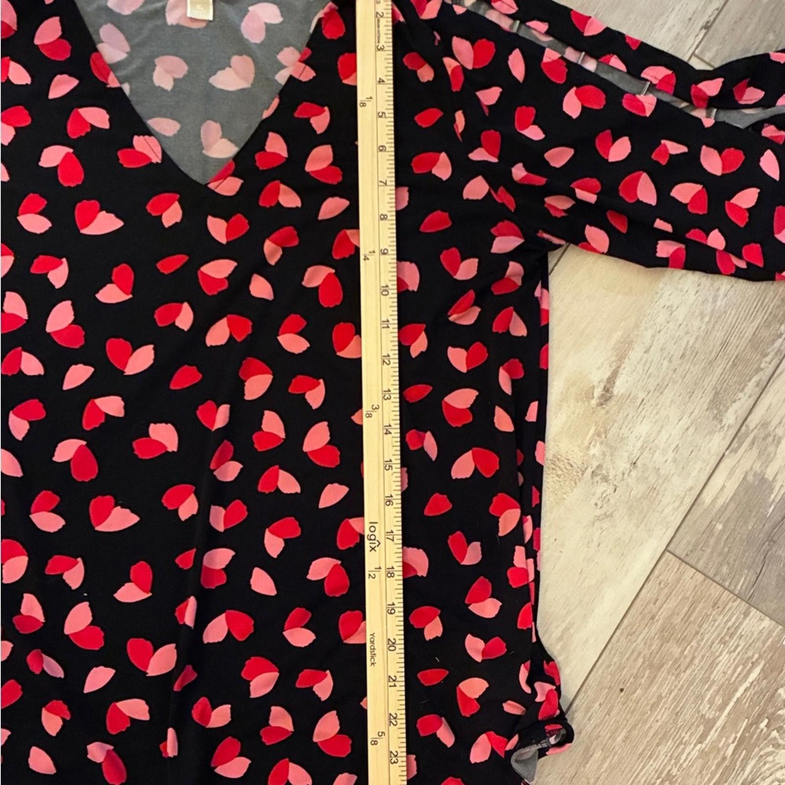 Michael Kors Michael Kors Women's Black and Red Heart Print Blouse XL Size XL / US 12-14 / IT 48-50 - 5 Thumbnail