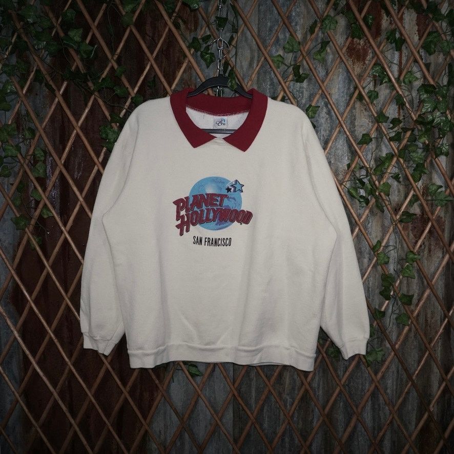Planet Hollywood XL- Vintage Y2K Planet Hollywood SF 1990s collar sweatshirt Size US XL / EU 56 / 4 - 1 Thumbnail