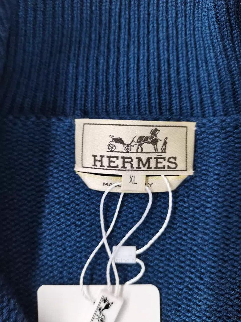 Hermes Hermes Dark Blue Cardigan Size US XL / EU 56 / 4 - 3 Thumbnail