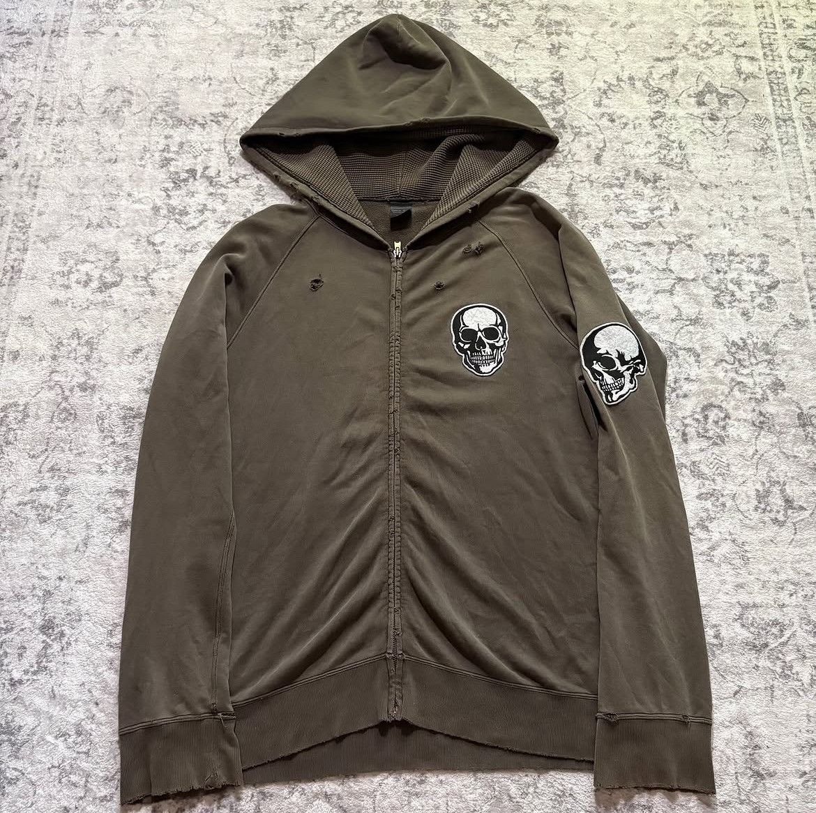 Number (N)ine Number Nine Velour Double Skull Zip Up | Grailed
