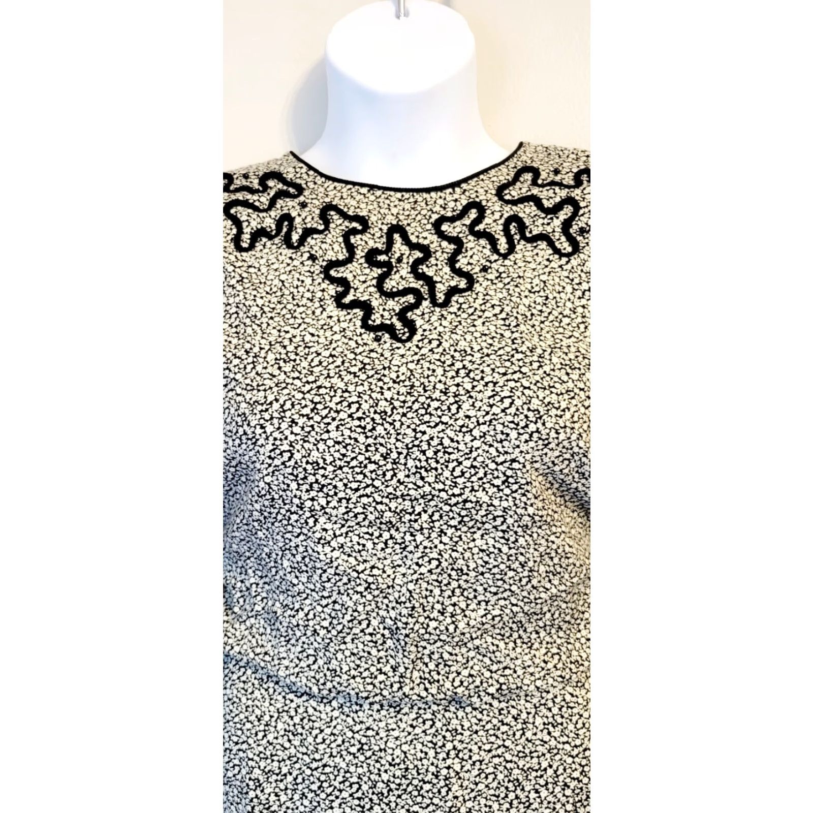 Vintage VINTAGE Lisa II Dress Prairie 12 Womens Black White 1980s Midi Cottagecore Floral Size XL / US 12-14 / IT 48-50 - 3 Thumbnail