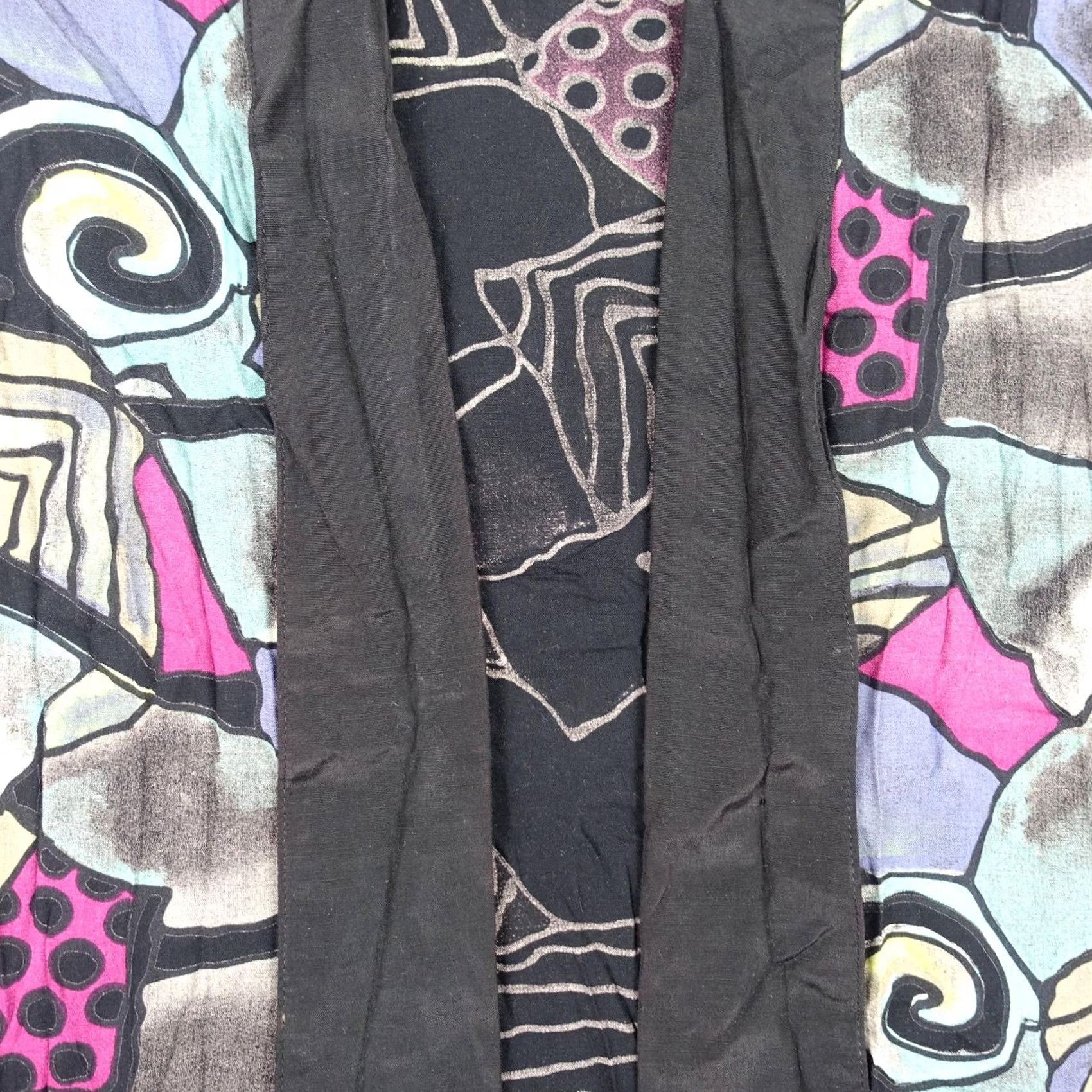 Pinko VINTAGE Smart Woman Jacket Womens 2X Black Pink Geometric Open Front Cardigan Size XXL / US 16-18 / IT 52-54 - 3 Thumbnail