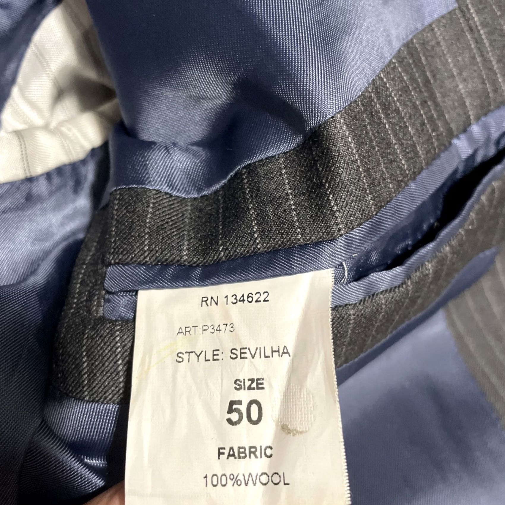 Suitsupply Suitsupply Vitale Barberis Canonico Super 110s Pinstripe Sevilha Blazer 40R Slim Blazer Men Gray Wool Notch Lapel Single-Breasted Two-Button Front Size 40R - 4 Thumbnail