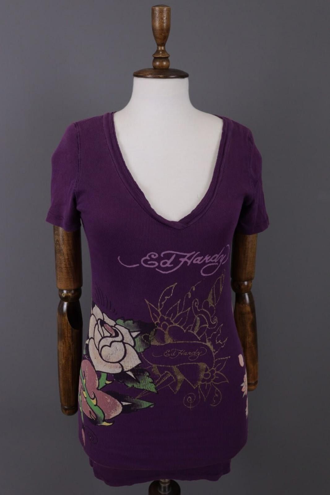Ed Hardy Ed Hardy by Christian Audigier Purple Tunic Shirt Size M Size S / US 4 / IT 40 - 1 Thumbnail