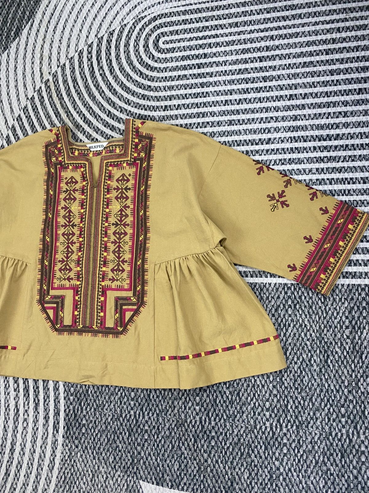 MILKFED Vintage Milkfed Embroidered Detailing Peplum Blouse Size L / US 10 / IT 46 - 4 Thumbnail