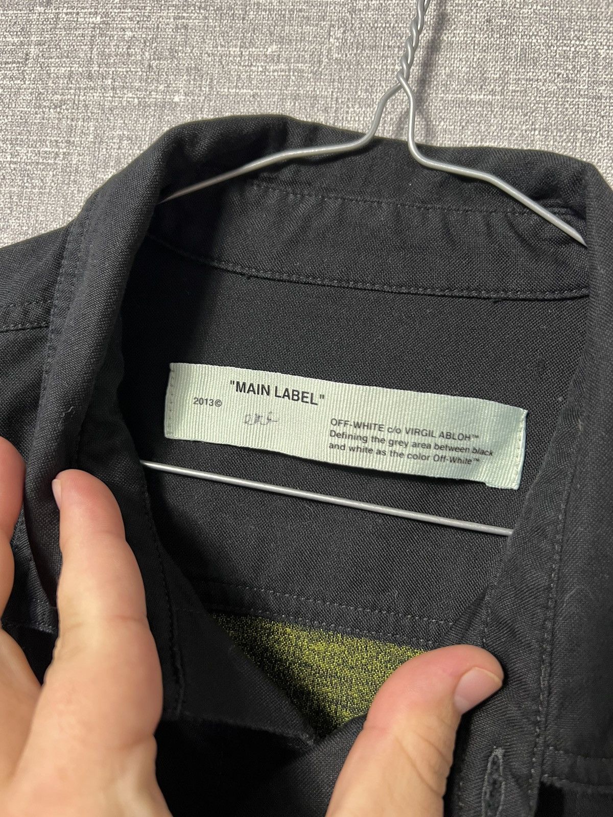 Off-White Rare Off-White Black Firetape Printed Button Oversized Shirt Size US XS / EU 42 / 0 - 14 Thumbnail