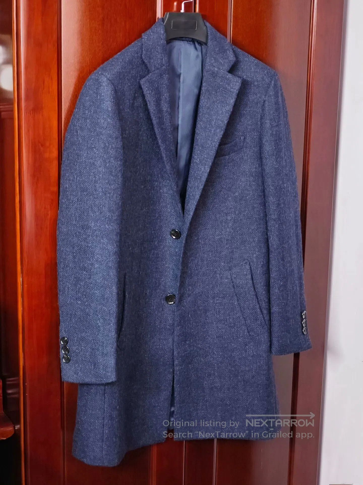 Japanese Brand Mallalieus Blue Wool Casual Coat. Size US M / EU 48-50 / 2 - 1 Thumbnail
