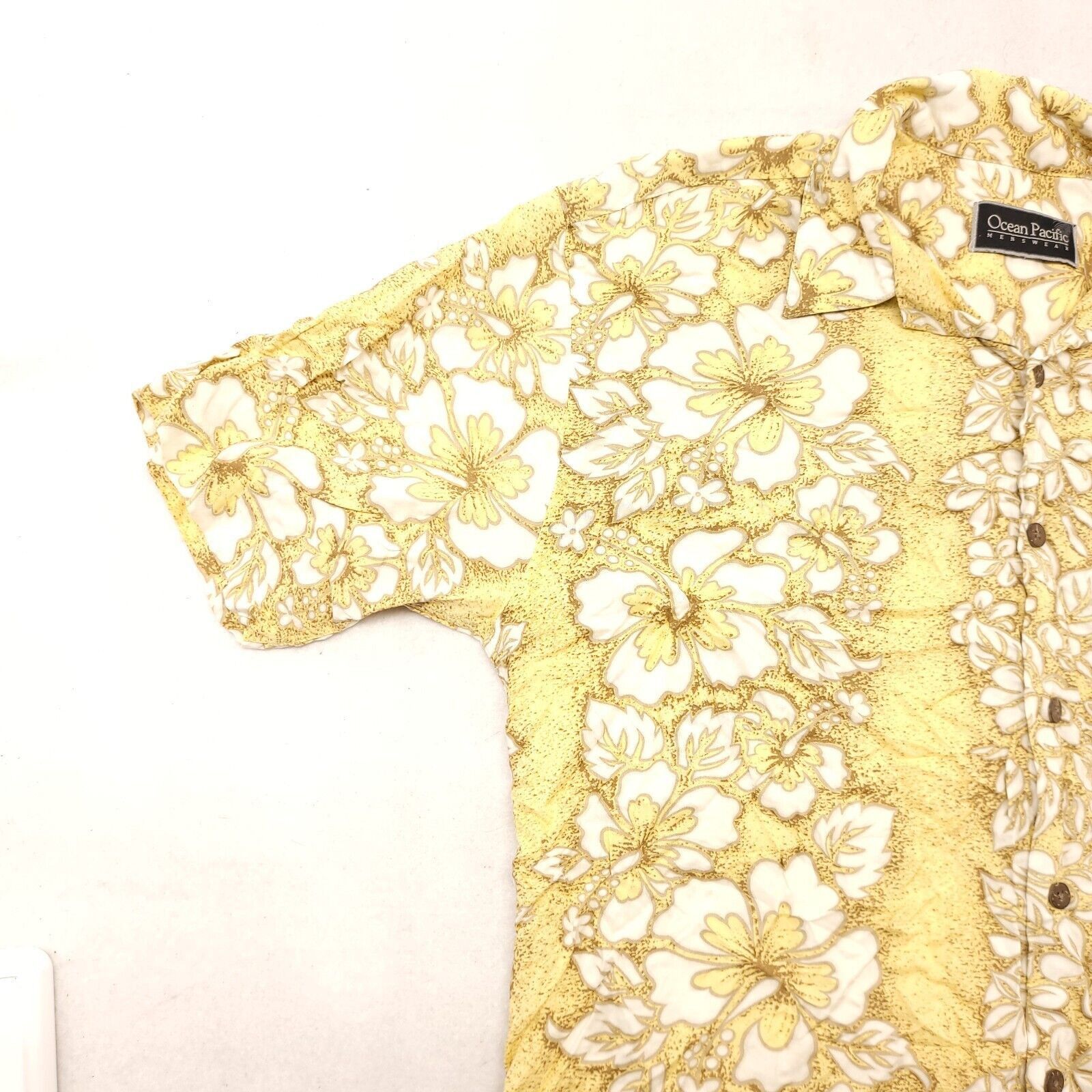 Ocean Pacific Ocean Pacific Button Up Shirt Adult Mens Size Large L Yellow Size US L / EU 52-54 / 3 - 4 Thumbnail