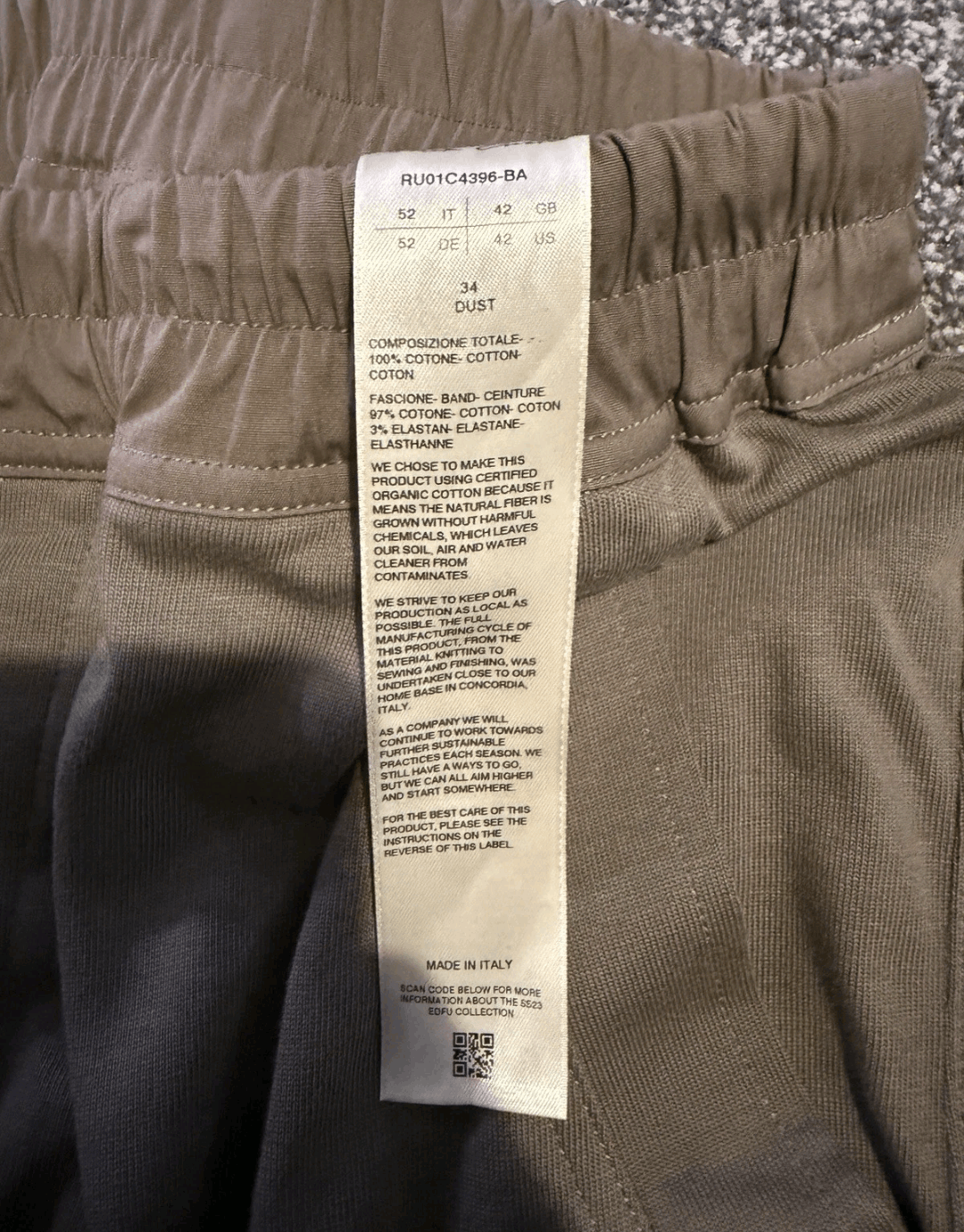 Rick Owens Rick Owens Mainline SS23 EDFU Mastodon Joggers Dust Size US 34 / EU 50 - 4 Thumbnail