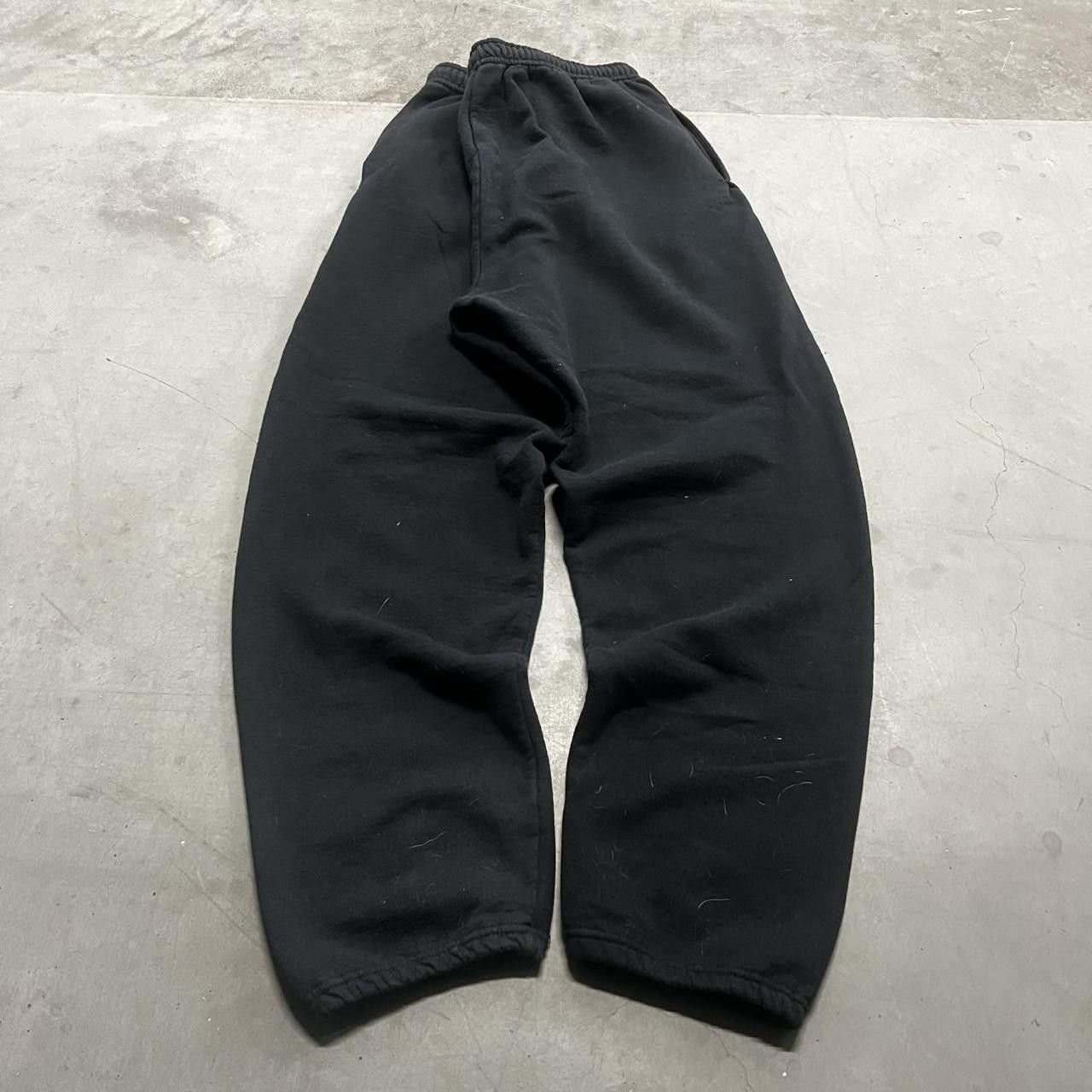 Japanese Brand × Vintage Vintage Y2K Baggy Fit Black Blank Sweatpants with Pockets! Size US 34 / EU 50 - 5 Thumbnail
